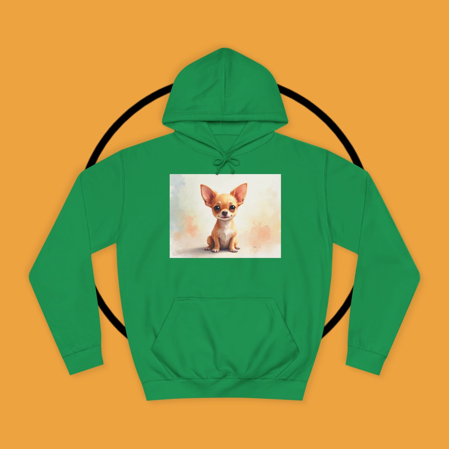Watercolor Chihuahua Puppy Hoodie - Artistic Dog Portrait Sweatshirt