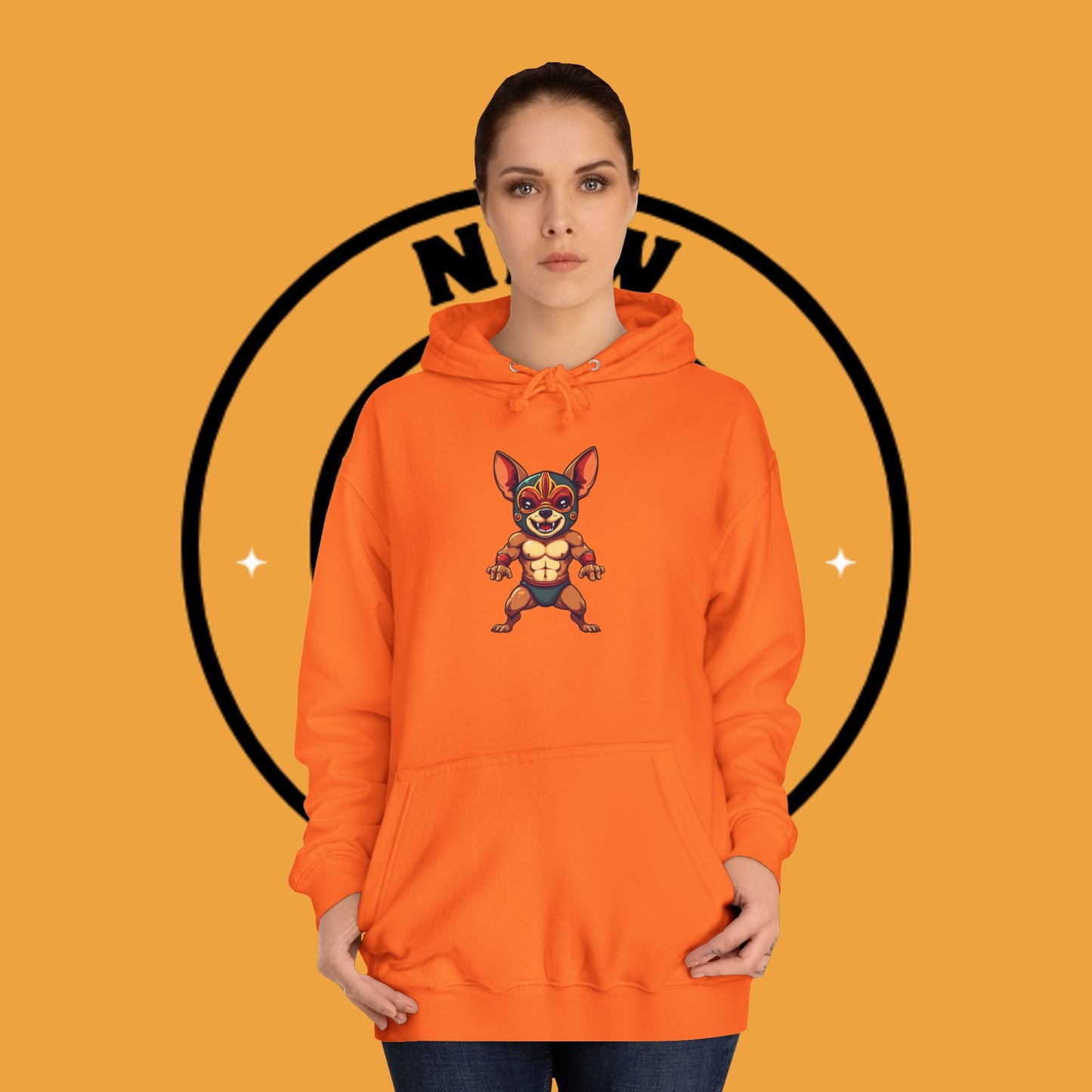 "Luchador Chihuahua Wrestling Hoodie | Mexican Lucha Libre Dog Mask | Wrestler Pet Art | Funny Fighting Dog Gift"