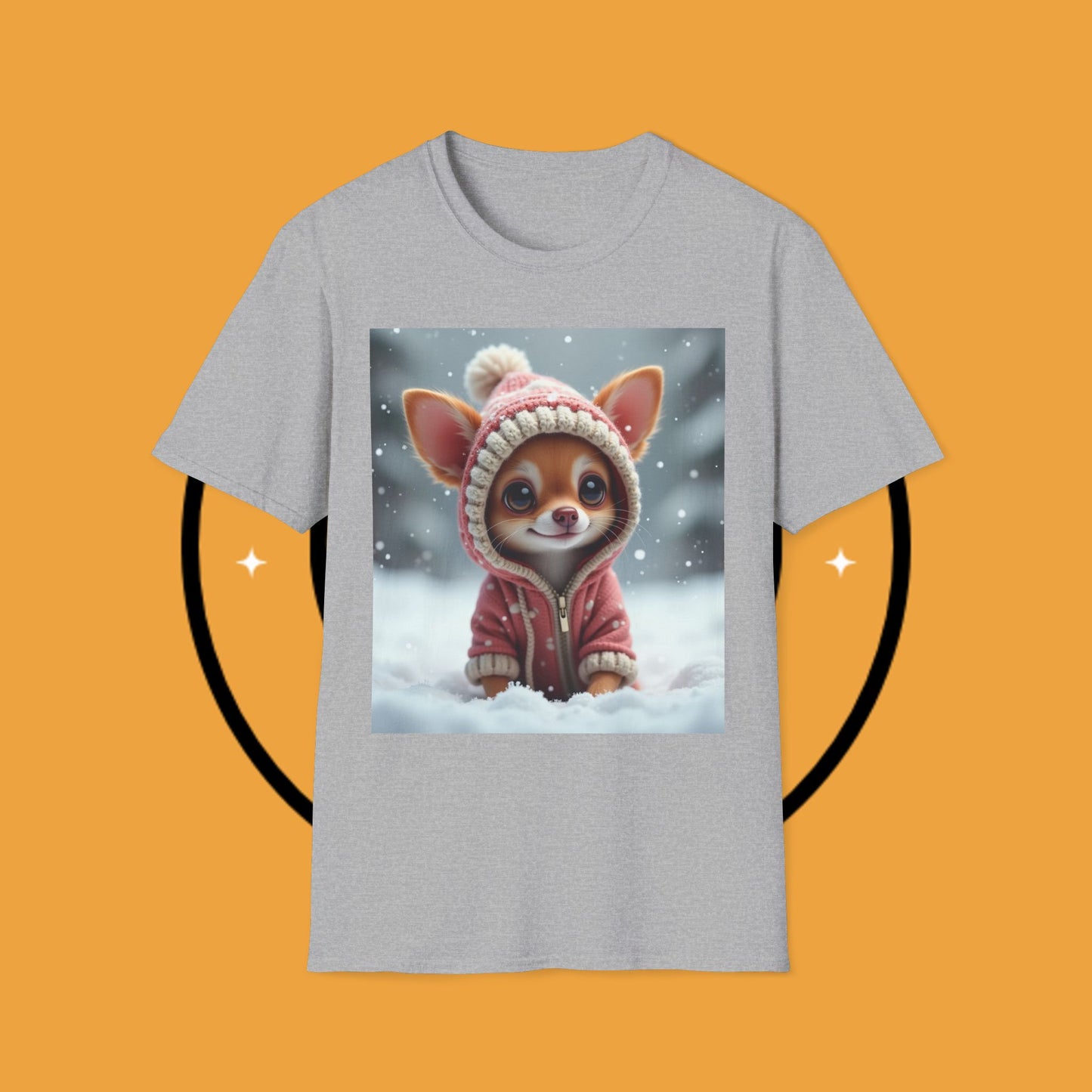 Winter Chihuahua Snow T-Shirt - Cozy Holiday Dog Art - Christmas Pet Hoodie Tee - Cute Winter Animal Shirt