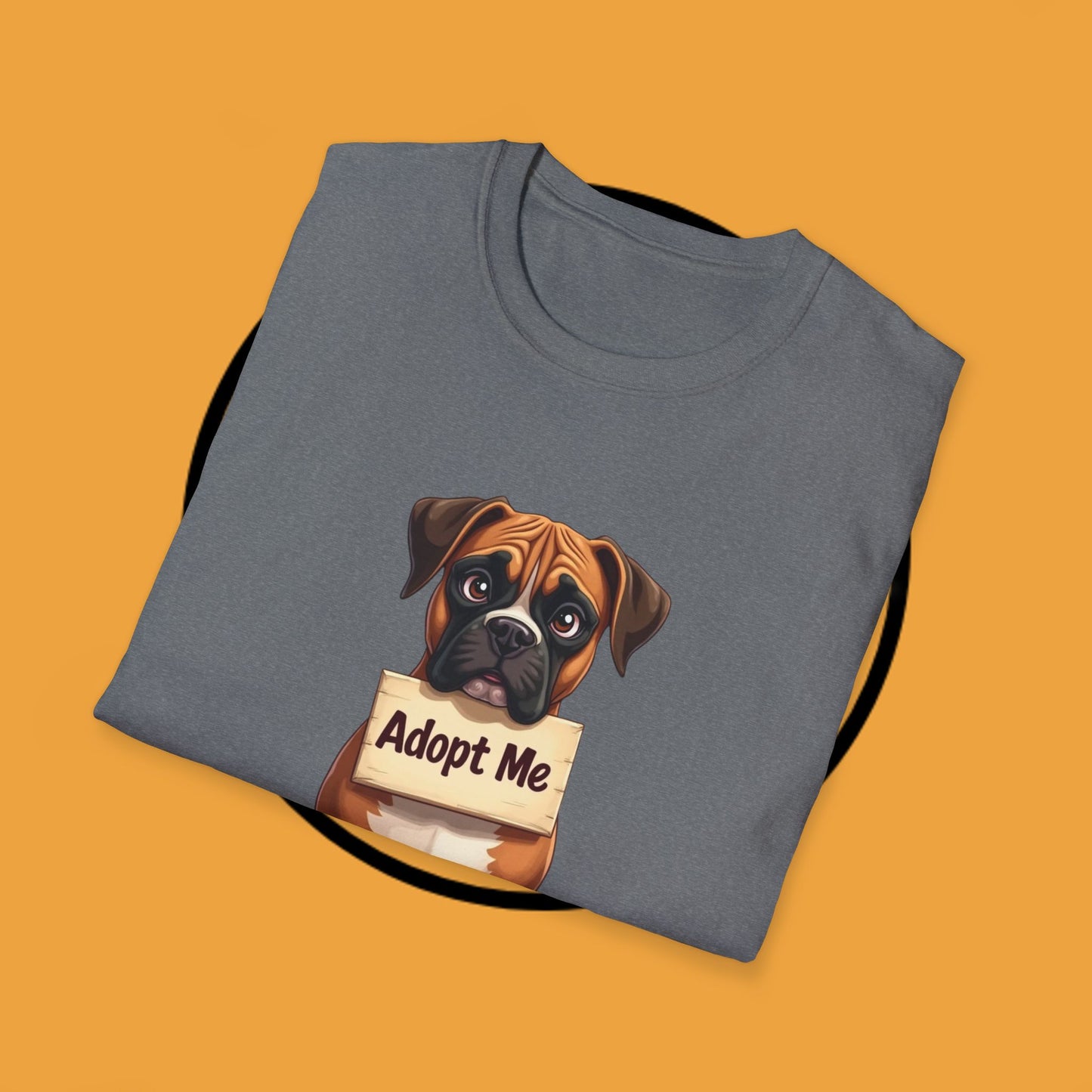 Adopt Me Boxer Dog T-Shirt - Cute Animal Rescue Awareness Tee for Dog Lovers