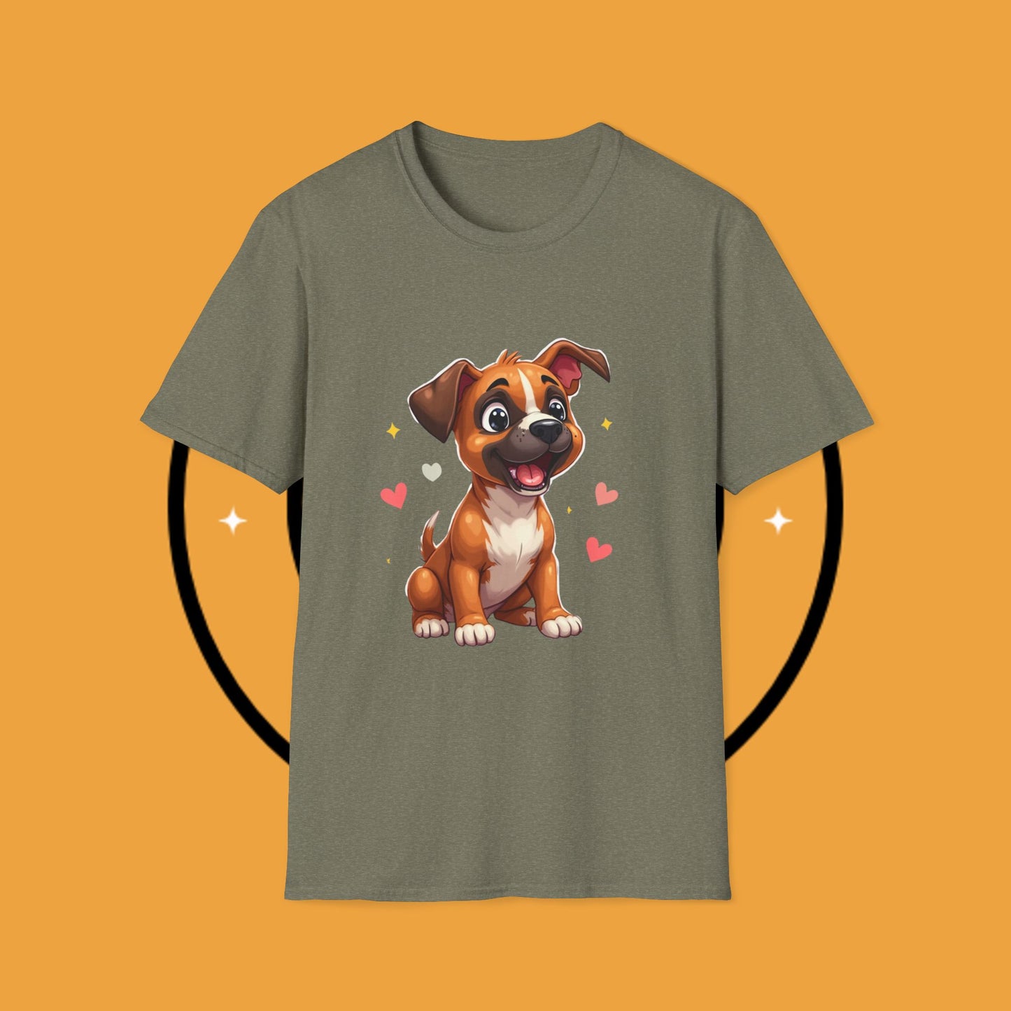 Cute Boxer Puppy Love T-Shirt - Happy Dog Heart Design Tee for Dog Lovers