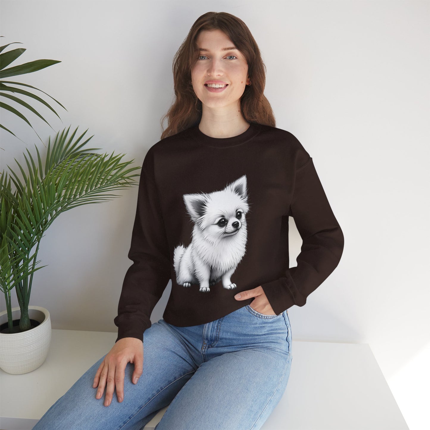 Classic Chihuahua Sketch Sweatshirt | Black White Dog Portrait | Artistic Pet Lover Gift