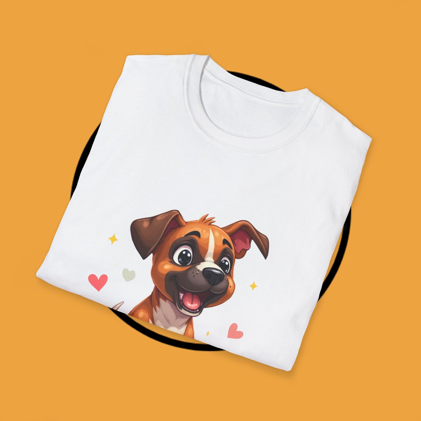 Cute Boxer Puppy Love T-Shirt - Happy Dog Heart Design Tee for Dog Lovers