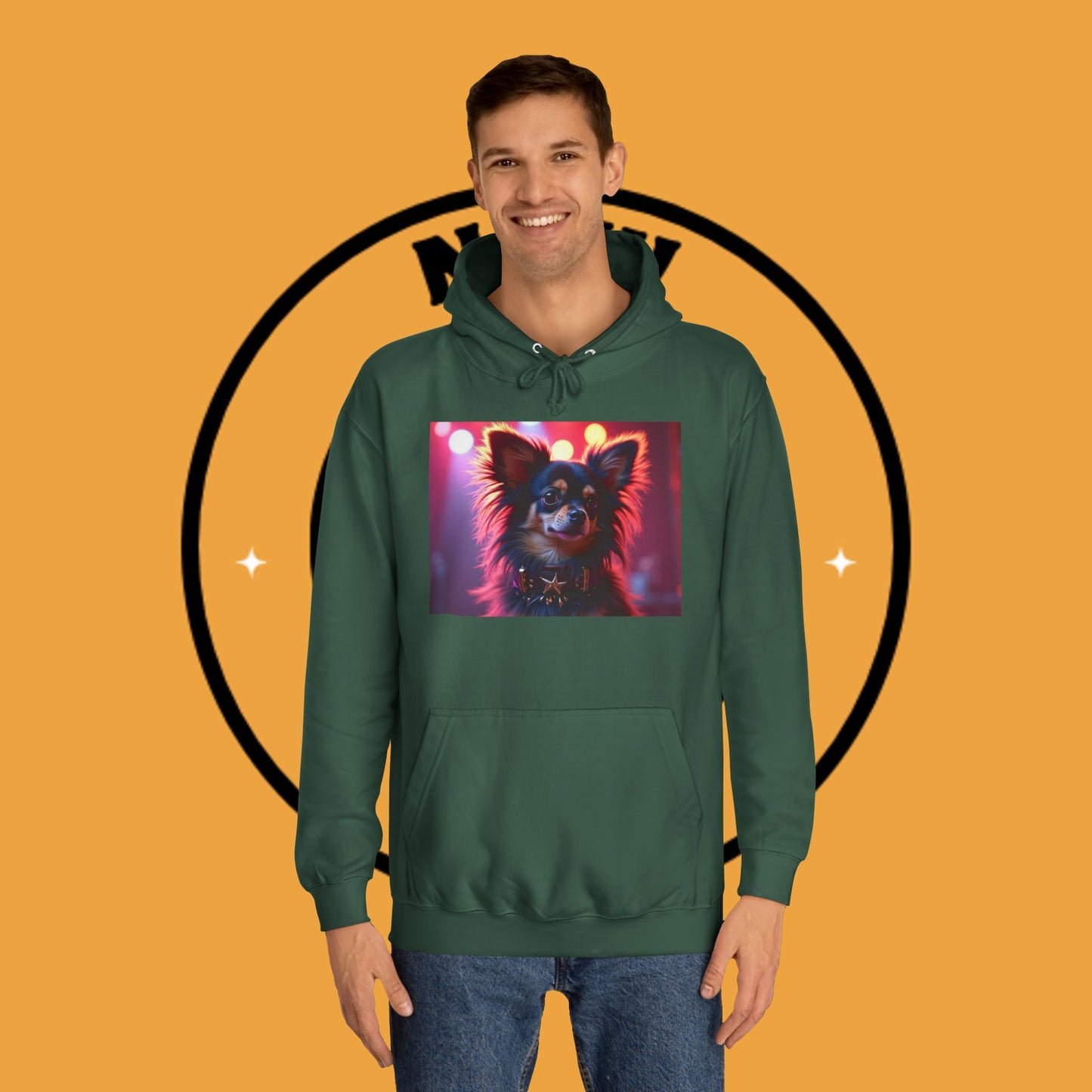Glamorous Long-Haired Chihuahua Hoodie - Luxury Dog Portrait Pullover