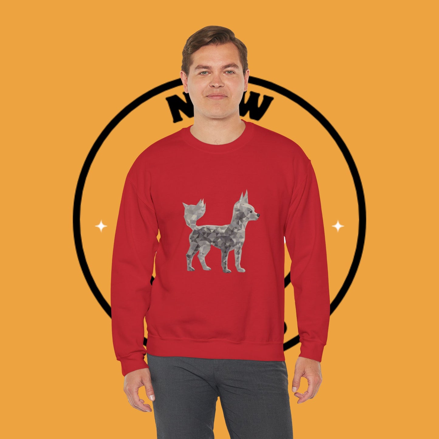 Geometric Chihuahua Sweatshirt | Low Poly Dog Art Crewneck | Modern Pet Lover Gift