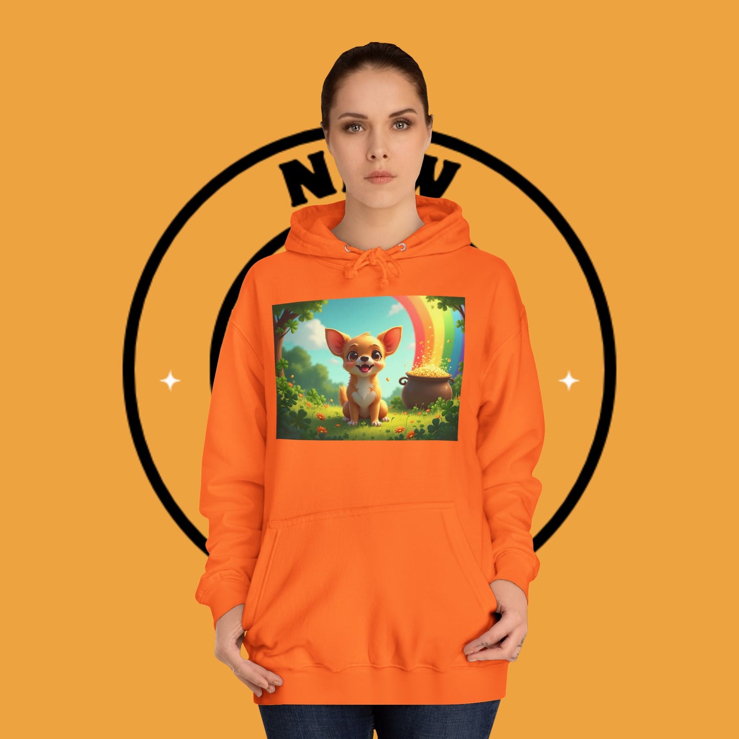 Lucky Rainbow Chihuahua Hoodie - St. Patrick's Day Magical Puppy Sweatshirt
