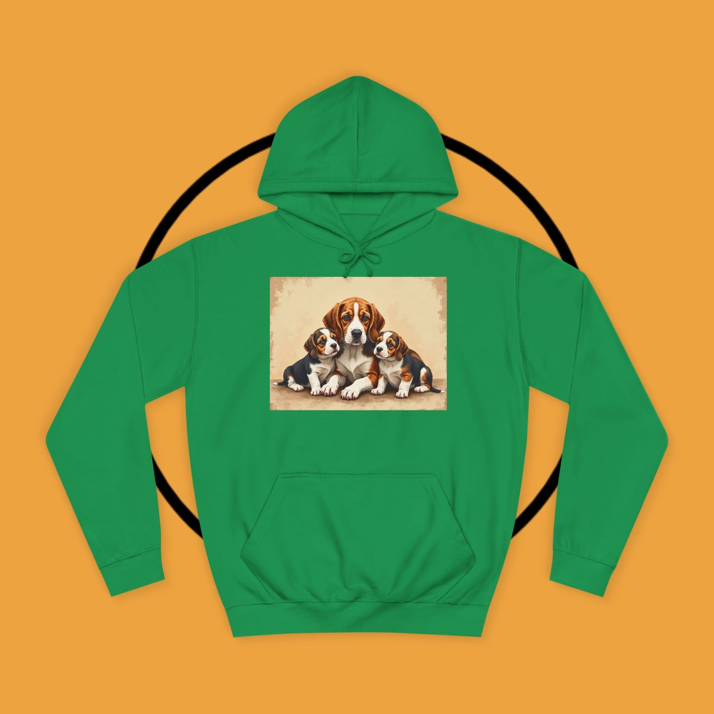 π¨βπ©βπ§βπ¦ Beagle Family Portrait Hoodie - Love Multiplied by Three! πΎ - Unisex Hoodie