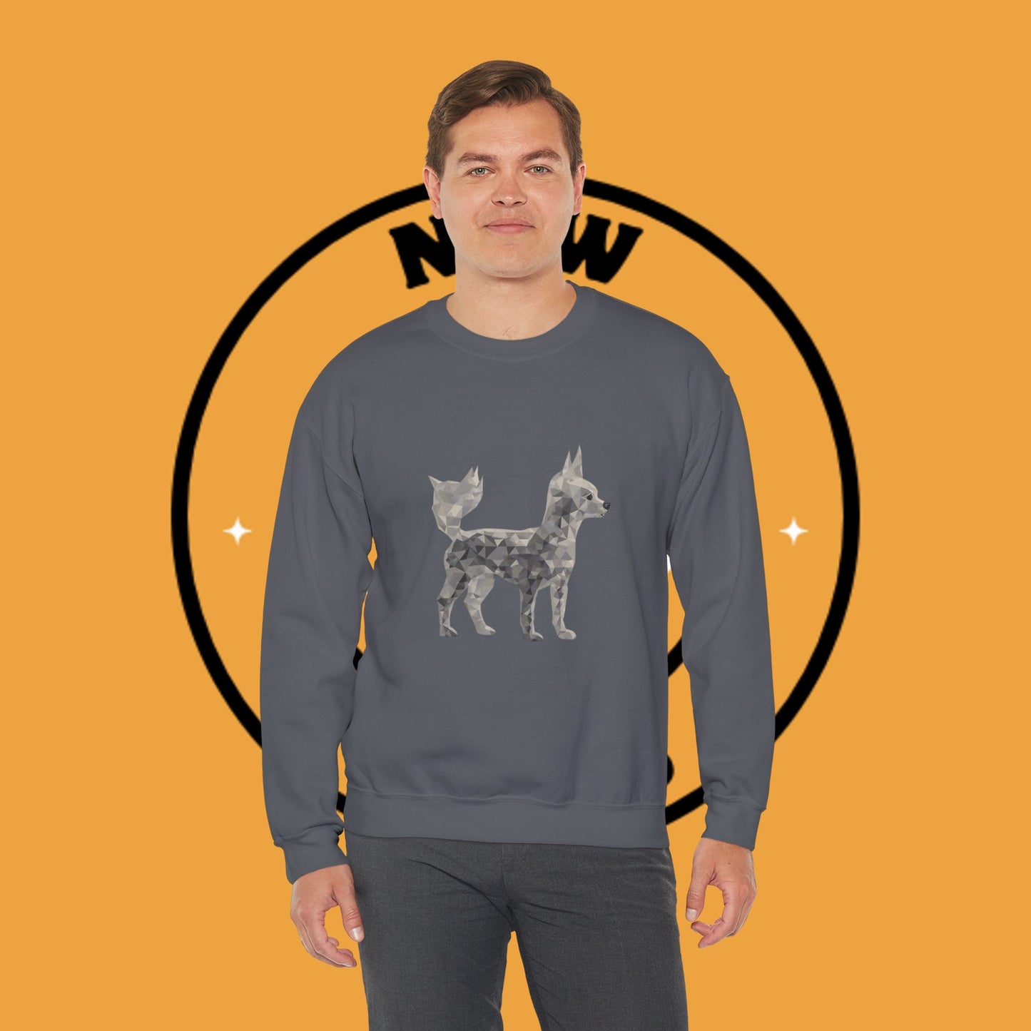 Geometric Chihuahua Sweatshirt | Low Poly Dog Art Crewneck | Modern Pet Lover Gift