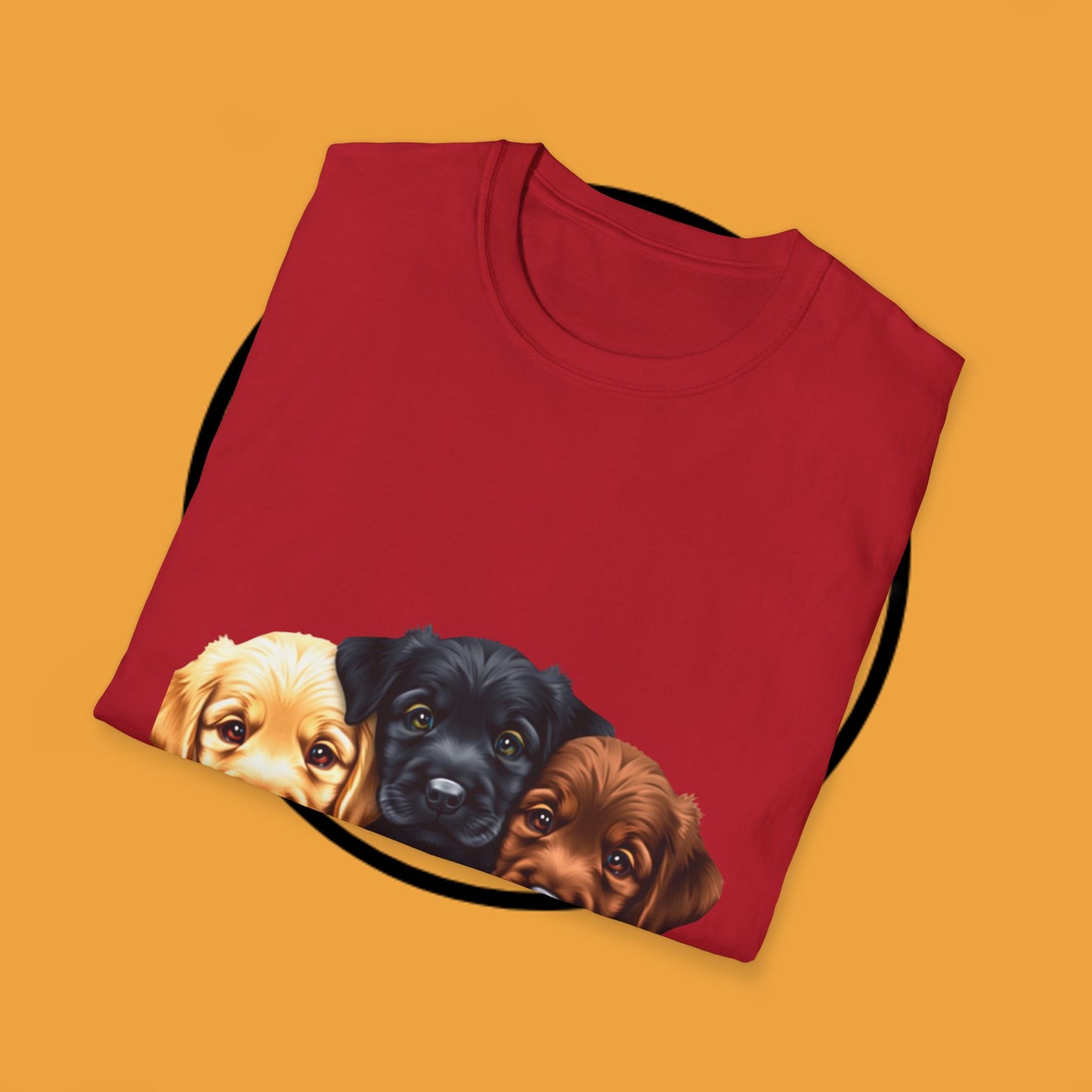 3 Adorable Retrievers Puppys - Dog - Unisex T-Shirt Design "Retriever Squad ๐พ | Trio of Cuteness T-Shirt for Dog Devotees"