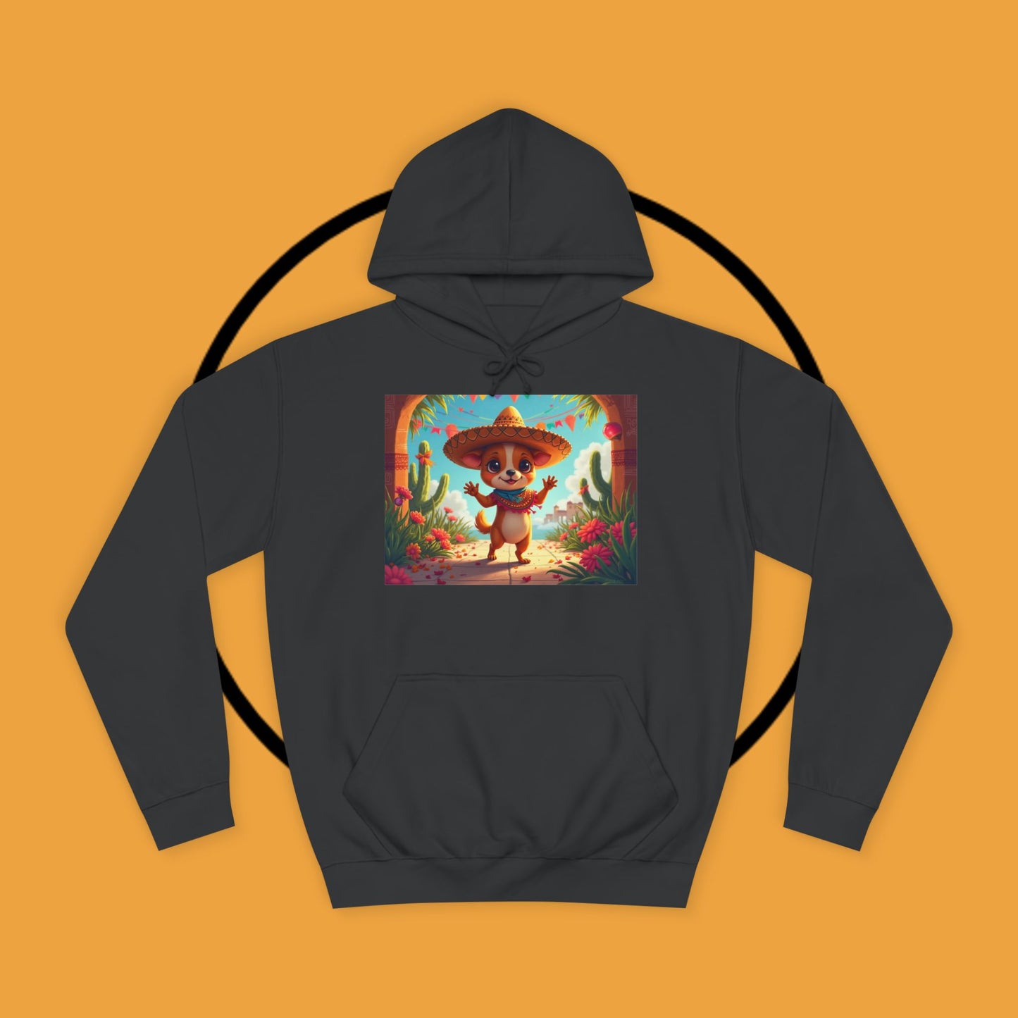 "Mexican Sombrero Chihuahua Hoodie | Fiesta Dog Celebration Wear | Authentic México Desert Art | Cinco de Mayo Gift"