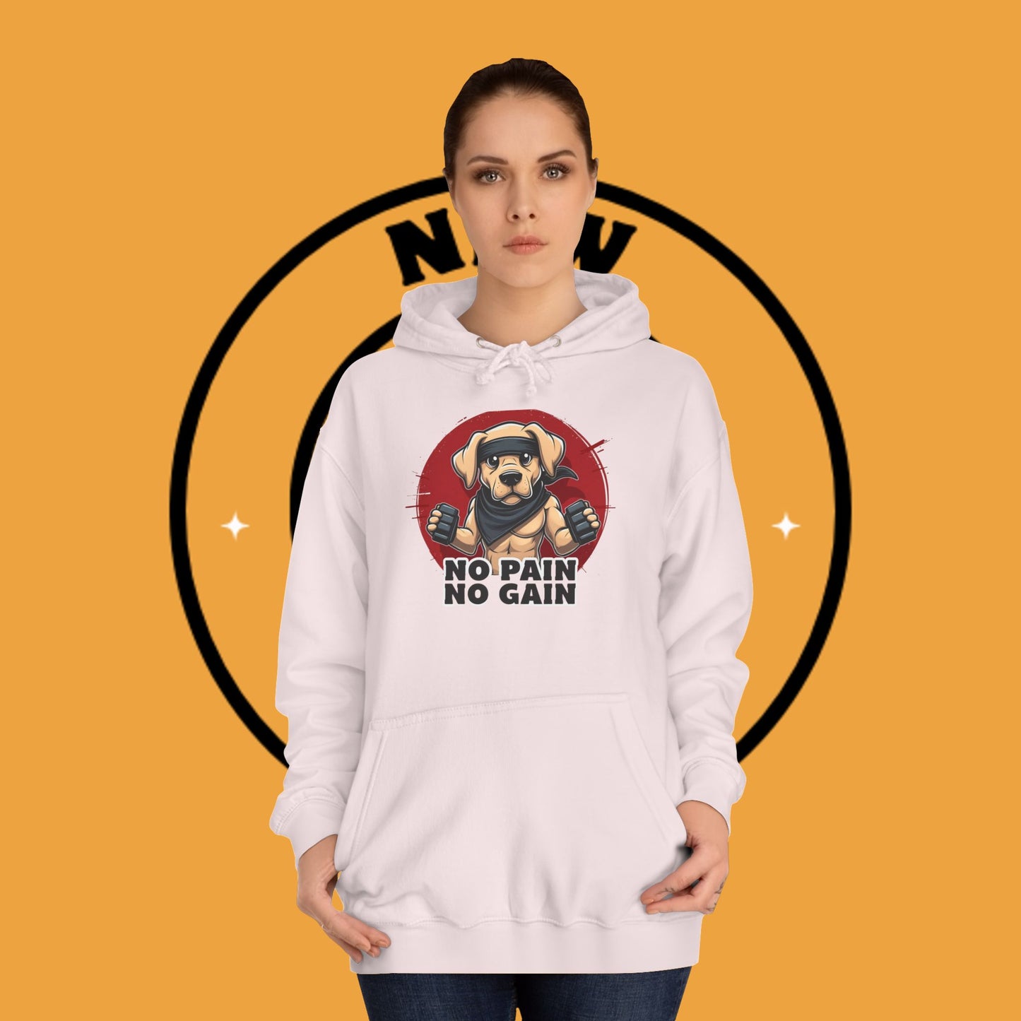 No Pain, No Gain – Motivational Workout Dog Hoodie - Unisex Hoodies