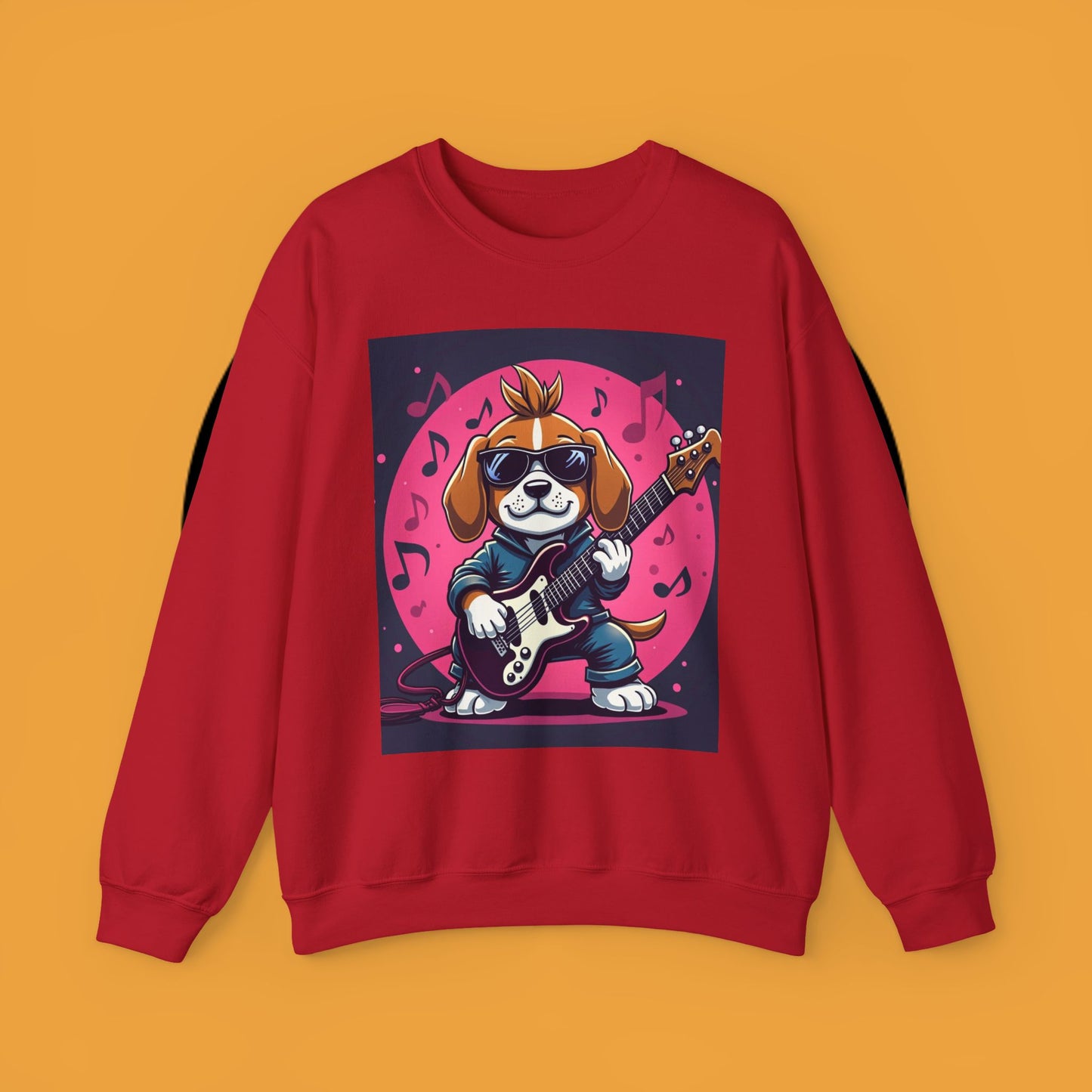 Dog Lover Crewneck Sweatshirt - Beagle Rockstar ๐ธ ROCK STAR BEAGLE SWEATSHIRT - UNLEASH YOUR INNER ROCKSTAR! ๐ธ