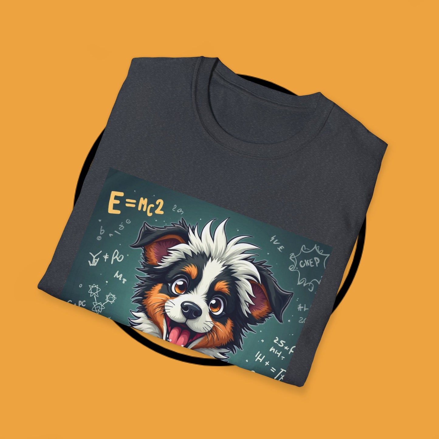 "Einstein Border Collie - Genius Puppy Professor" - Educational Dog T-Shirt - Smart Border Collie Science T-Shirt - Genius Puppy Professor Math Physics Tee | Educational Dog Gift