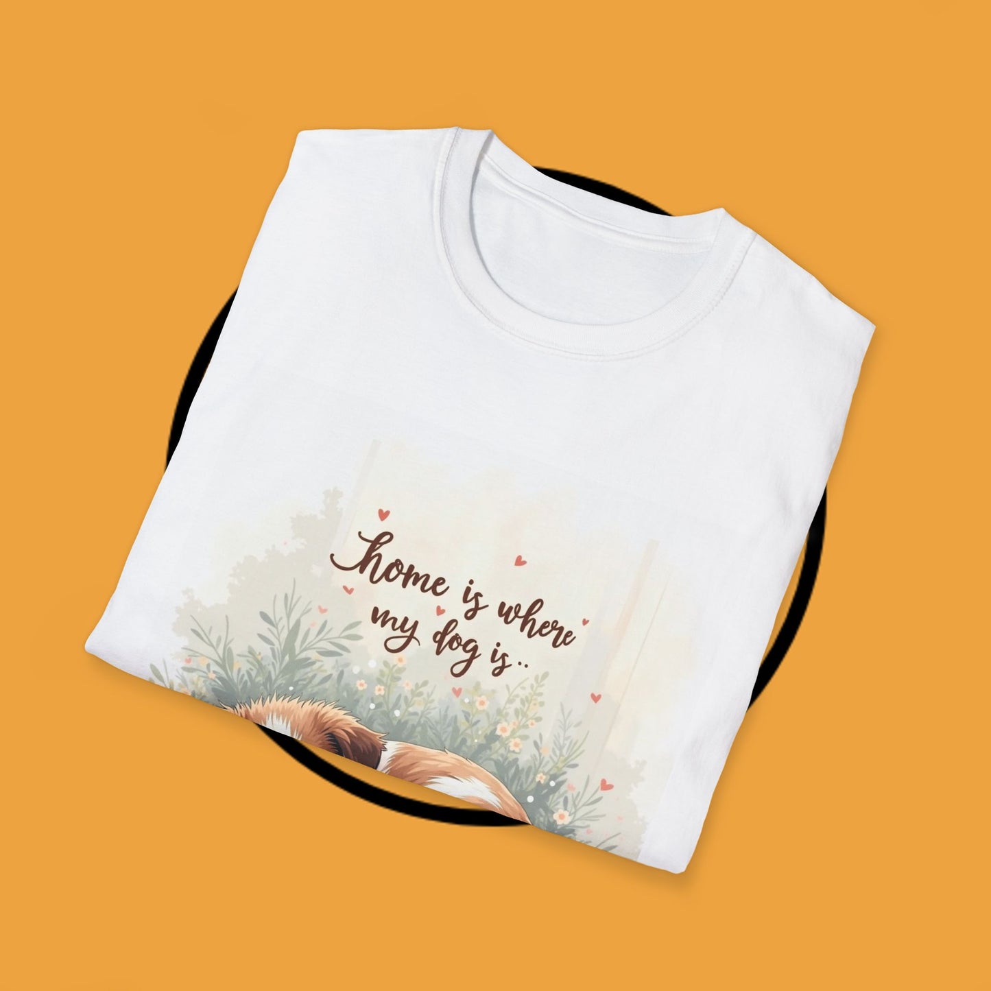 "Home Is Where My Dog Is" T-Shirt - Cute Sleeping Puppy Design | Dog Lover Gift Tee