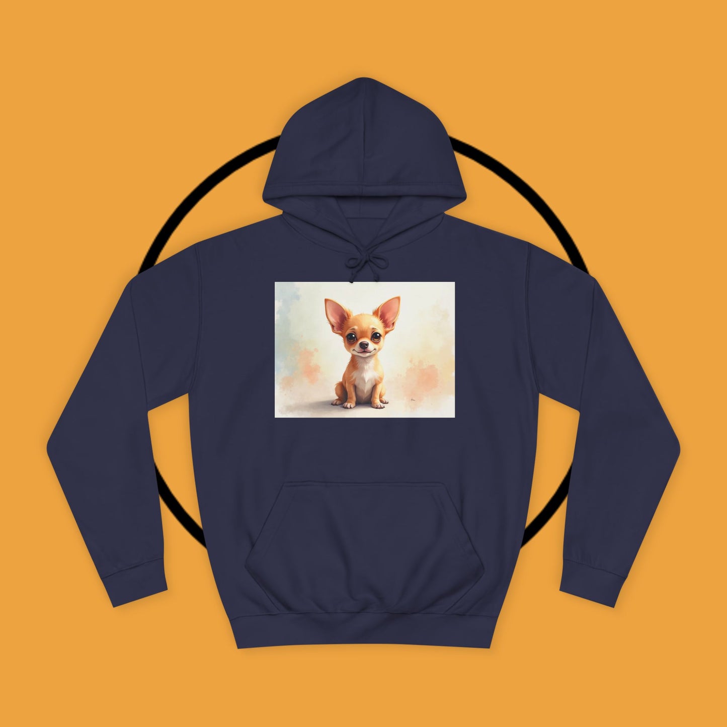 Watercolor Chihuahua Puppy Hoodie - Artistic Dog Portrait Sweatshirt
