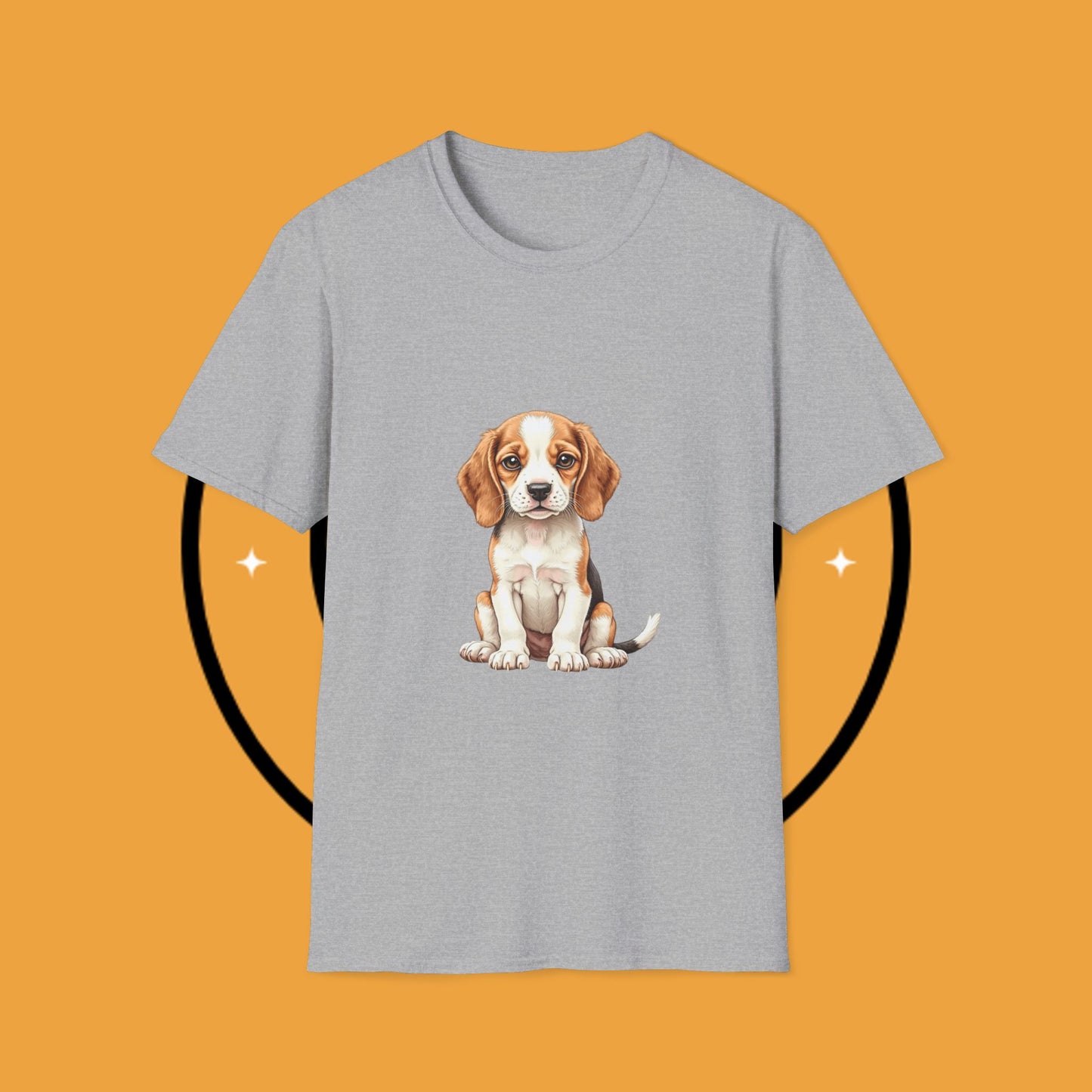 Realistic Beagle Puppy Portrait T-Shirt - Adorable Dog Face Graphic Tee for Pet Lovers
