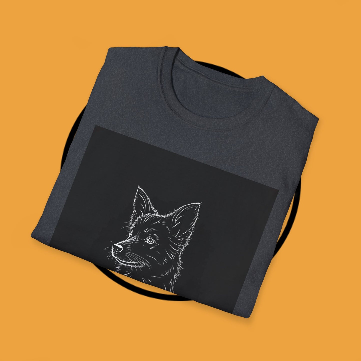 Premium Border Collie Portrait T-Shirt - Minimalist Black & White Design | Dog Lover Graphic Tee