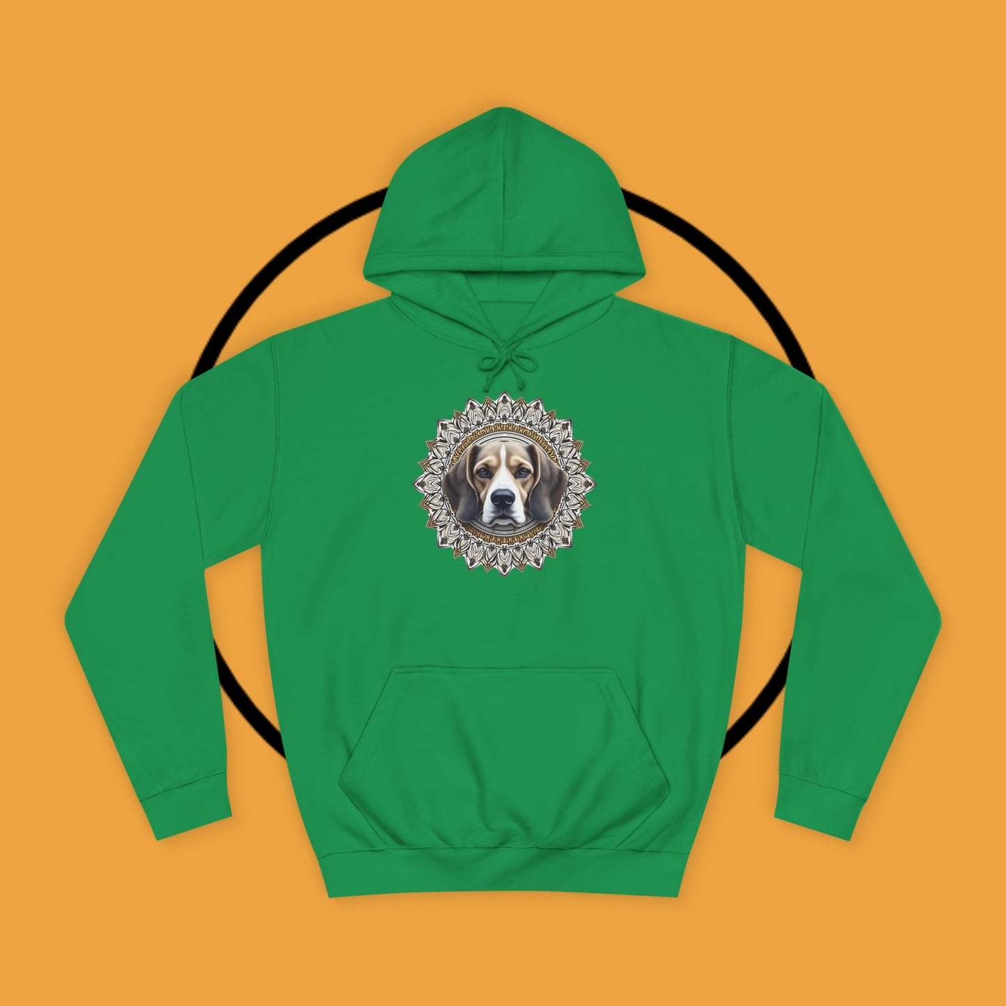 🕉️ Sacred Beagle Mandala Hoodie - Where Spirituality Meets Canine Love! ✨Royal Beagle Mandala Hoodie 🐾✨- Unisex Hoodie