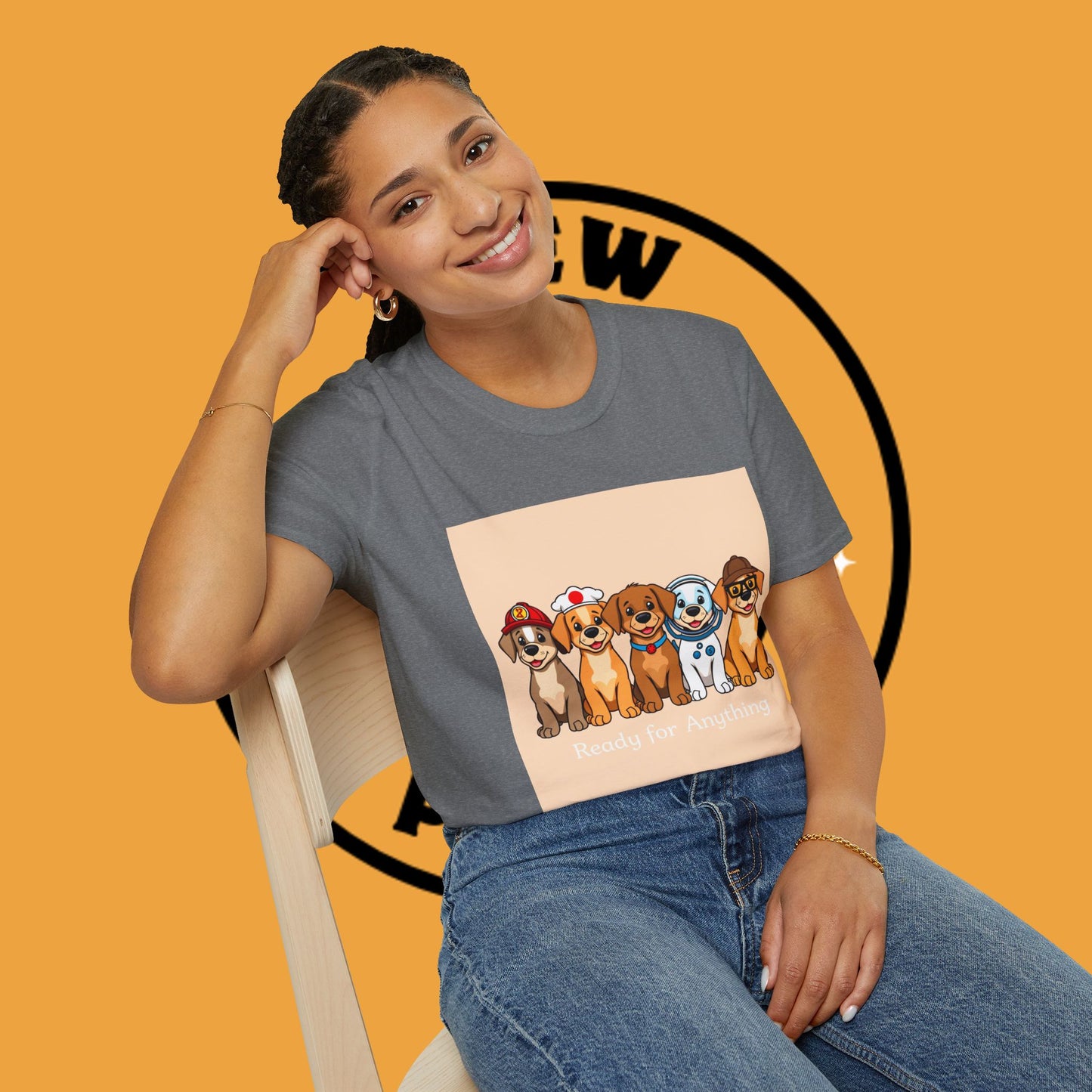 Puppy Professionals ๐พ | Ready for Anything T-Shirt for Career - Curious Canine Lovers - Unisex T-Shirt Design