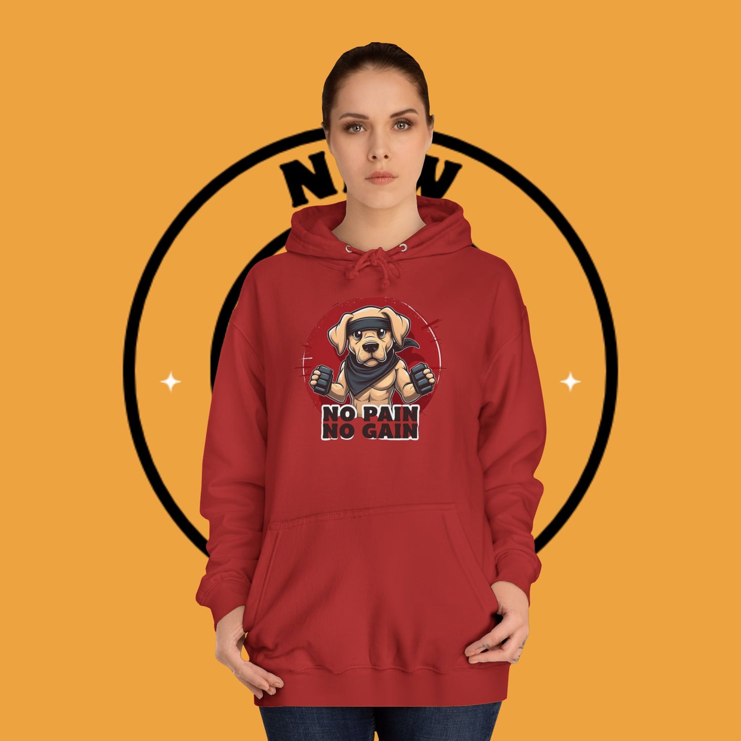 No Pain, No Gain – Motivational Workout Dog Hoodie - Unisex Hoodies