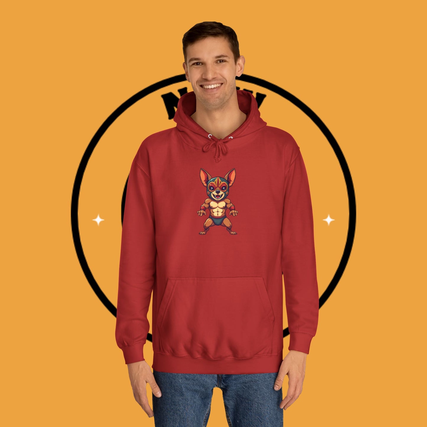 "Luchador Chihuahua Wrestling Hoodie | Mexican Lucha Libre Dog Mask | Wrestler Pet Art | Funny Fighting Dog Gift"