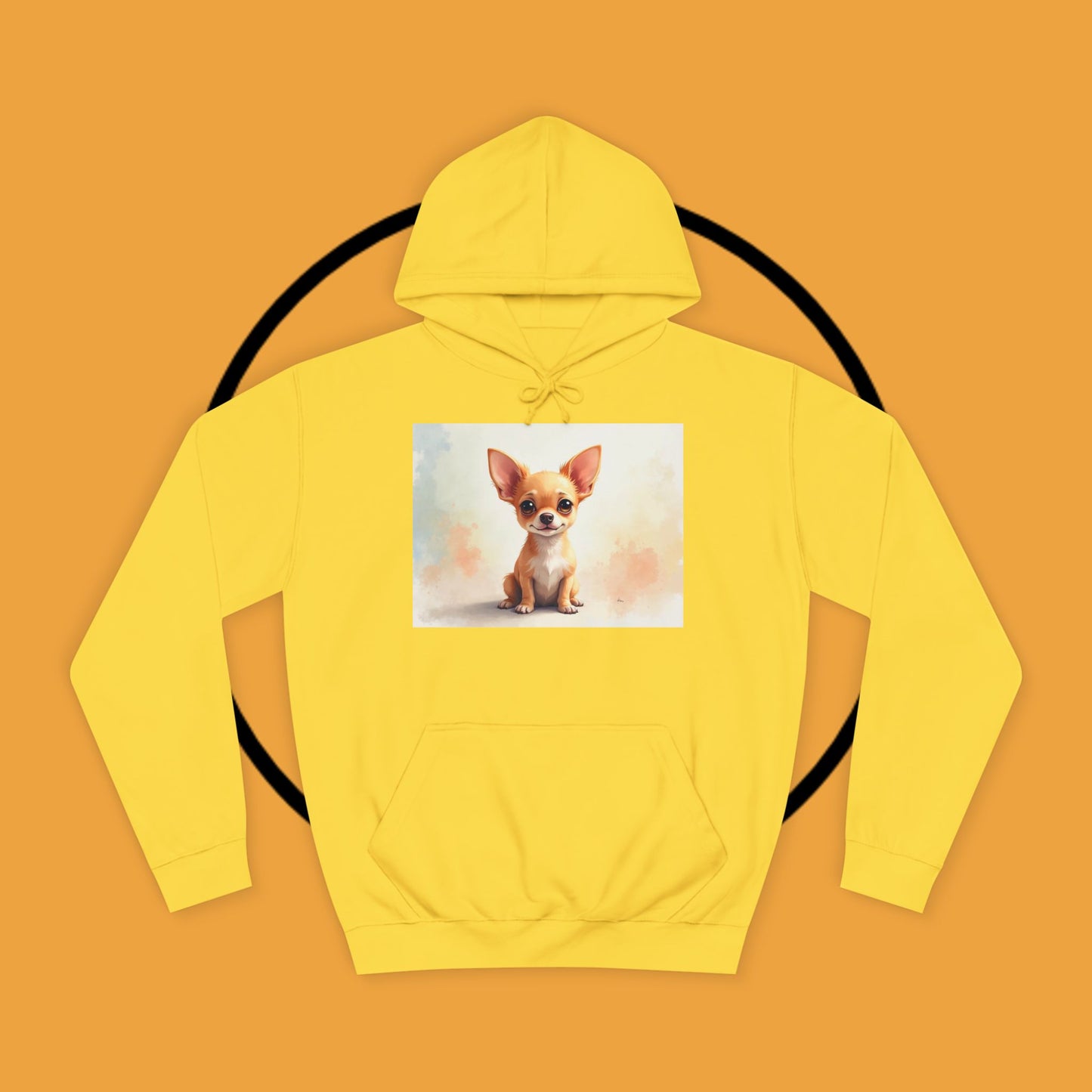 Watercolor Chihuahua Puppy Hoodie - Artistic Dog Portrait Sweatshirt