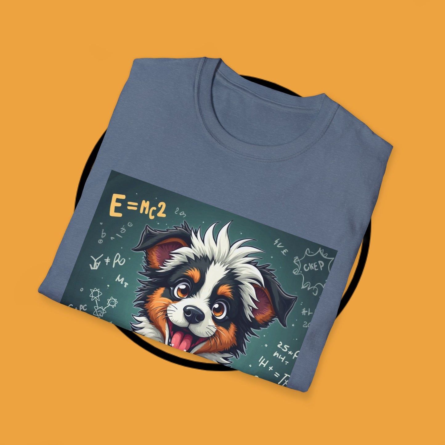 "Einstein Border Collie - Genius Puppy Professor" - Educational Dog T-Shirt - Smart Border Collie Science T-Shirt - Genius Puppy Professor Math Physics Tee | Educational Dog Gift