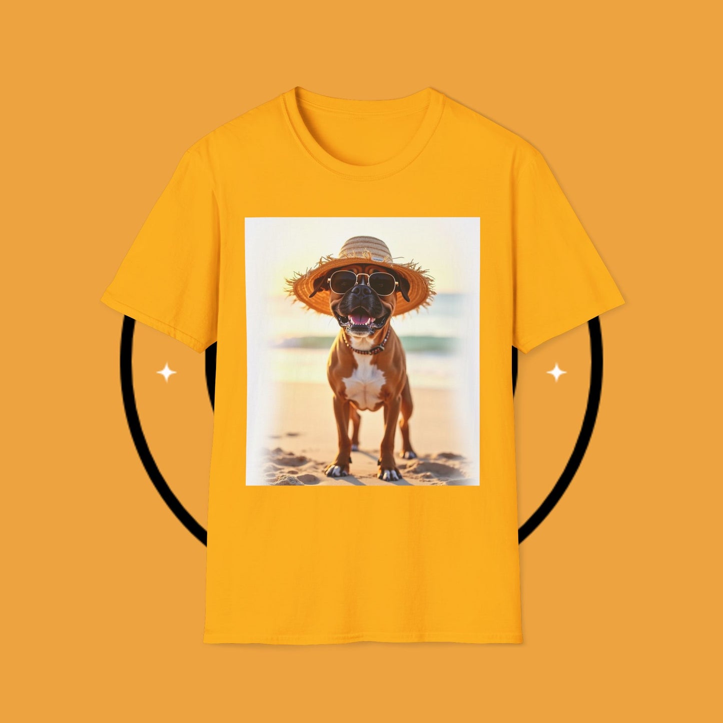"Vacation Boxer Beach Vibes" Premium Summer T-Shirt / Beach Boxer Dog T-Shirt - Vacation Vibes Summer Pup Tee