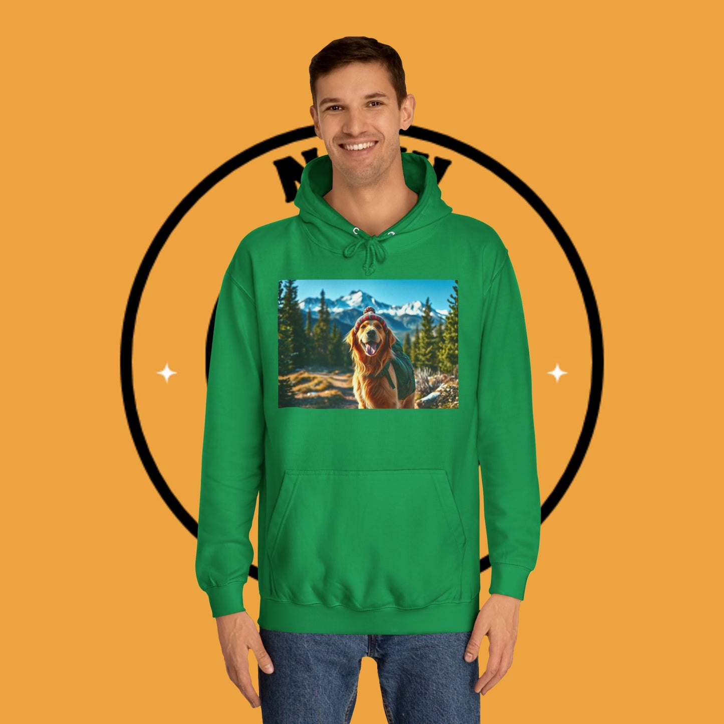 Adventure Awaits – Golden Retriever Mountain Hike Hoodie - Unisex Hoodies