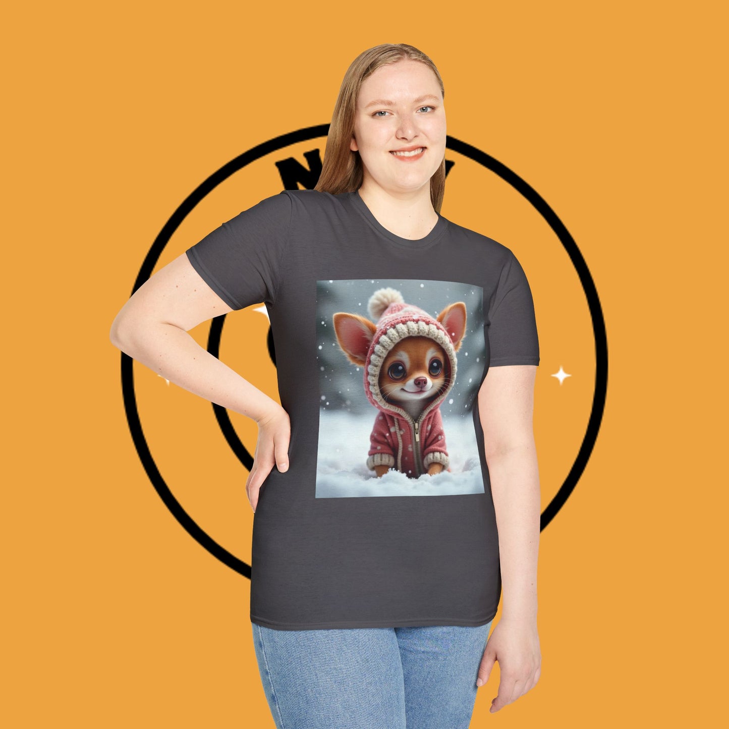 Winter Chihuahua Snow T-Shirt - Cozy Holiday Dog Art - Christmas Pet Hoodie Tee - Cute Winter Animal Shirt