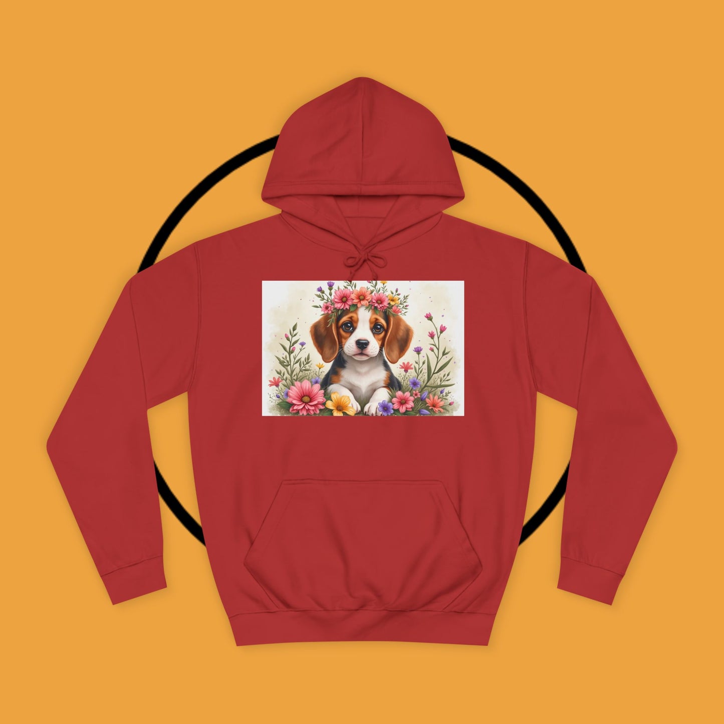 ๐ธ Enchanted Garden Beagle Hoodie - Where Cuteness Blooms! ๐ถ - Unisex Hoodie
