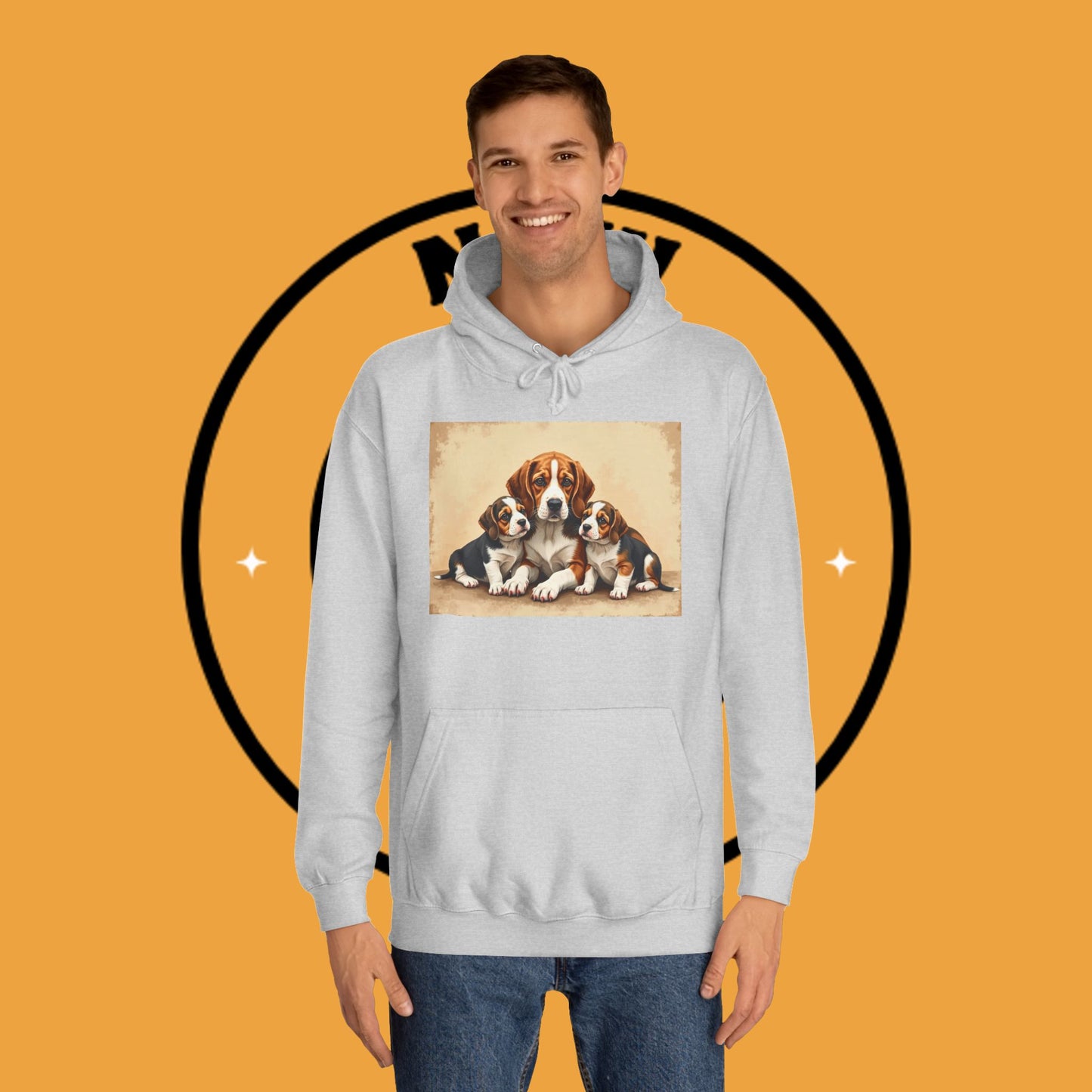 π¨βπ©βπ§βπ¦ Beagle Family Portrait Hoodie - Love Multiplied by Three! πΎ - Unisex Hoodie