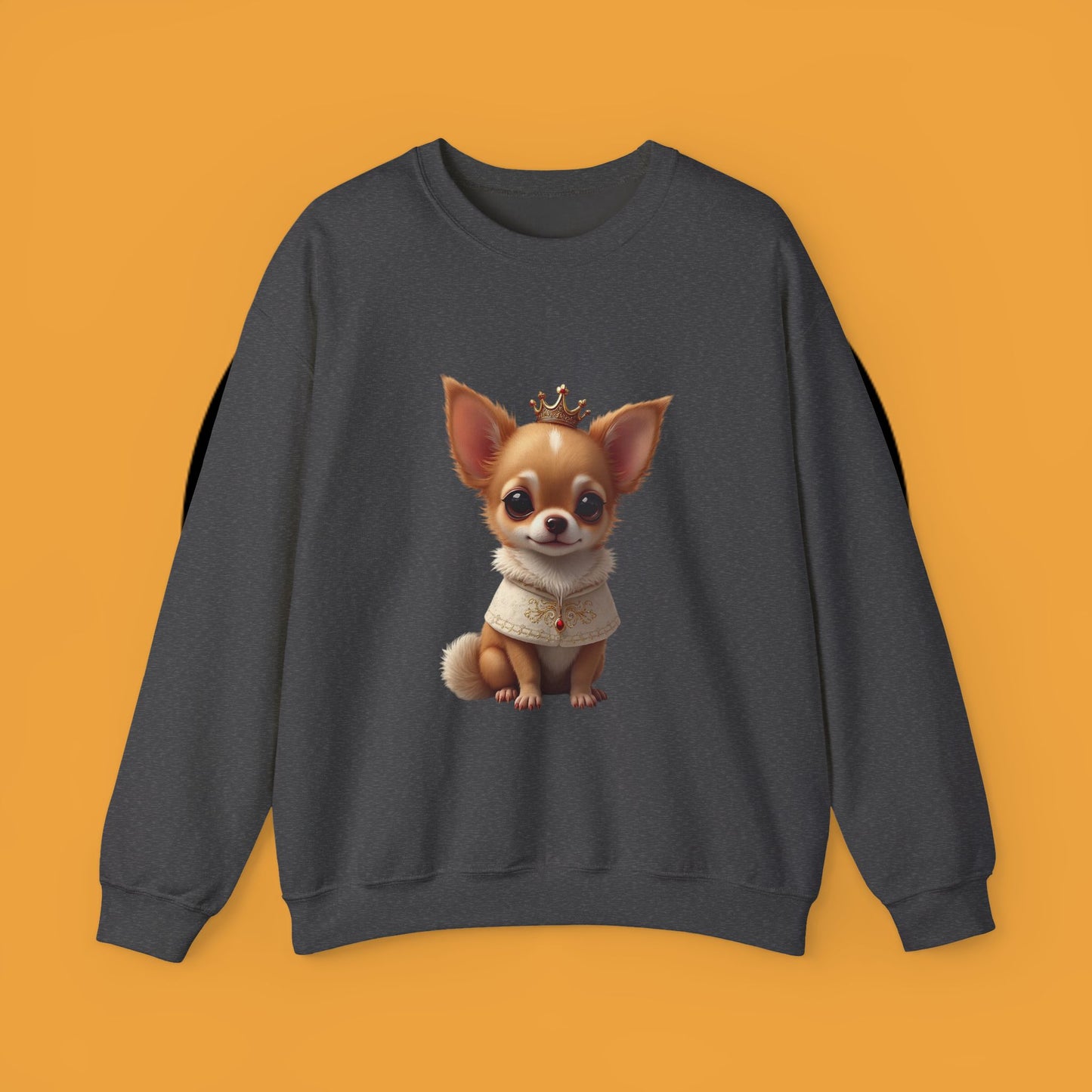 Royal Chihuahua Princess Sweatshirt | Crown Dog Design | Majestic Pet Lover Gift