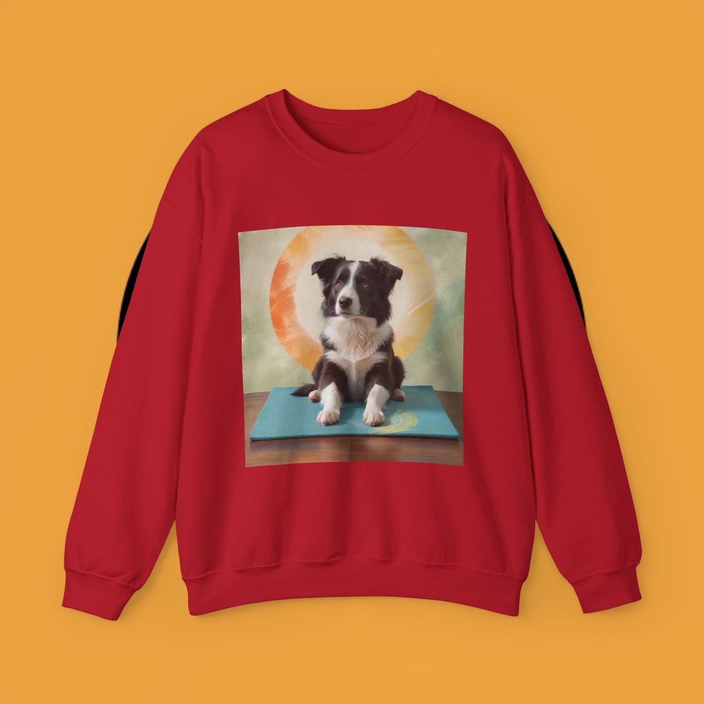 Zen Border Collie Yoga Dog Crewneck Sweatshirt - Meditation Pet Lover Gift | Spiritual Animal Art