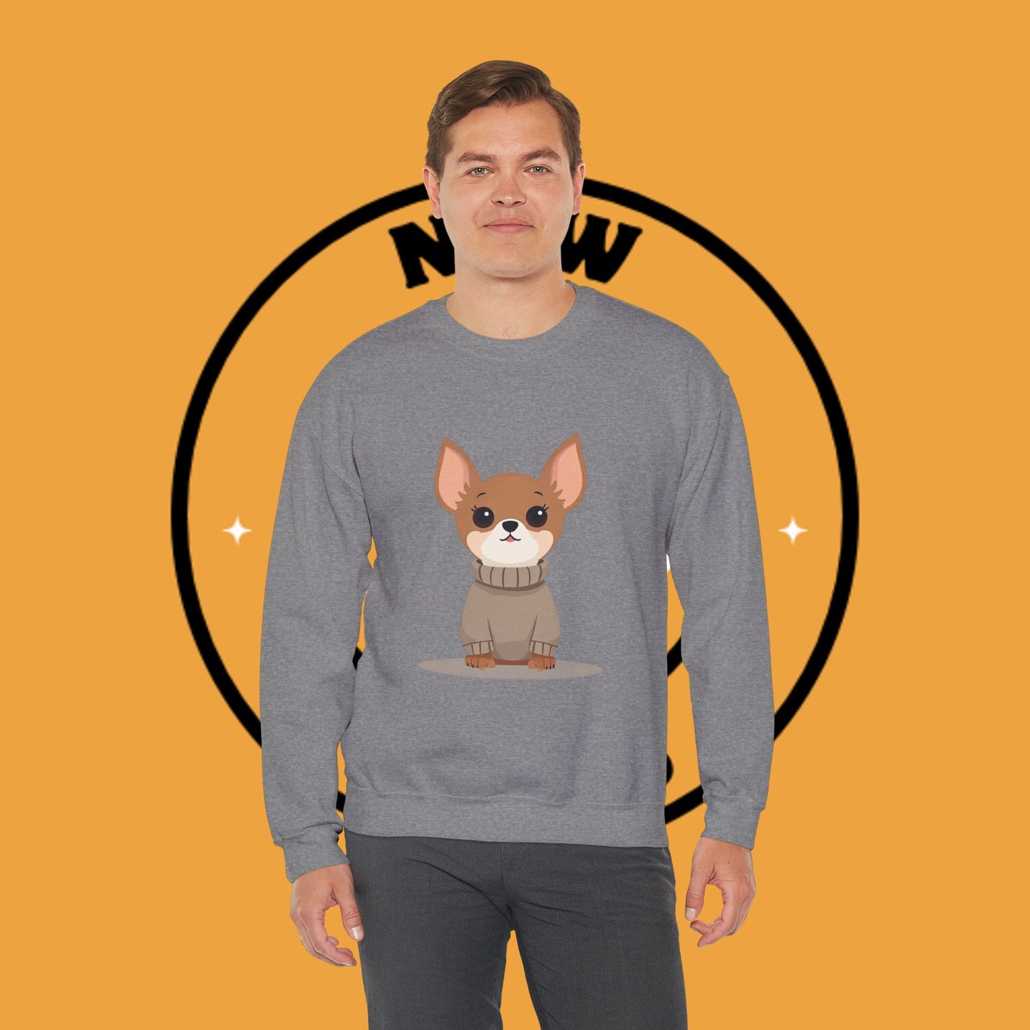 Cute Chihuahua Kawaii Sweatshirt | Cozy Dog in Sweater Design | Adorable Pet Lover Gift