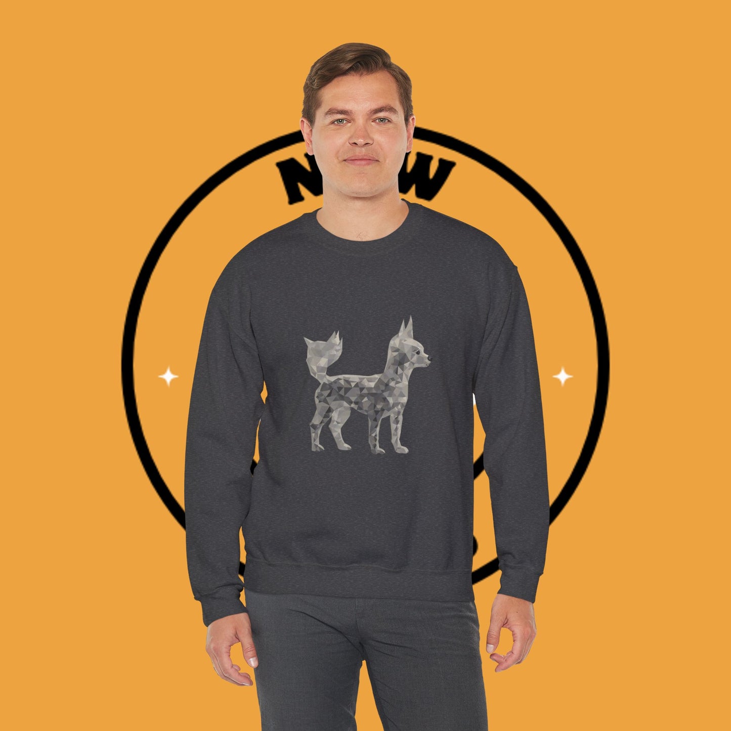 Geometric Chihuahua Sweatshirt | Low Poly Dog Art Crewneck | Modern Pet Lover Gift