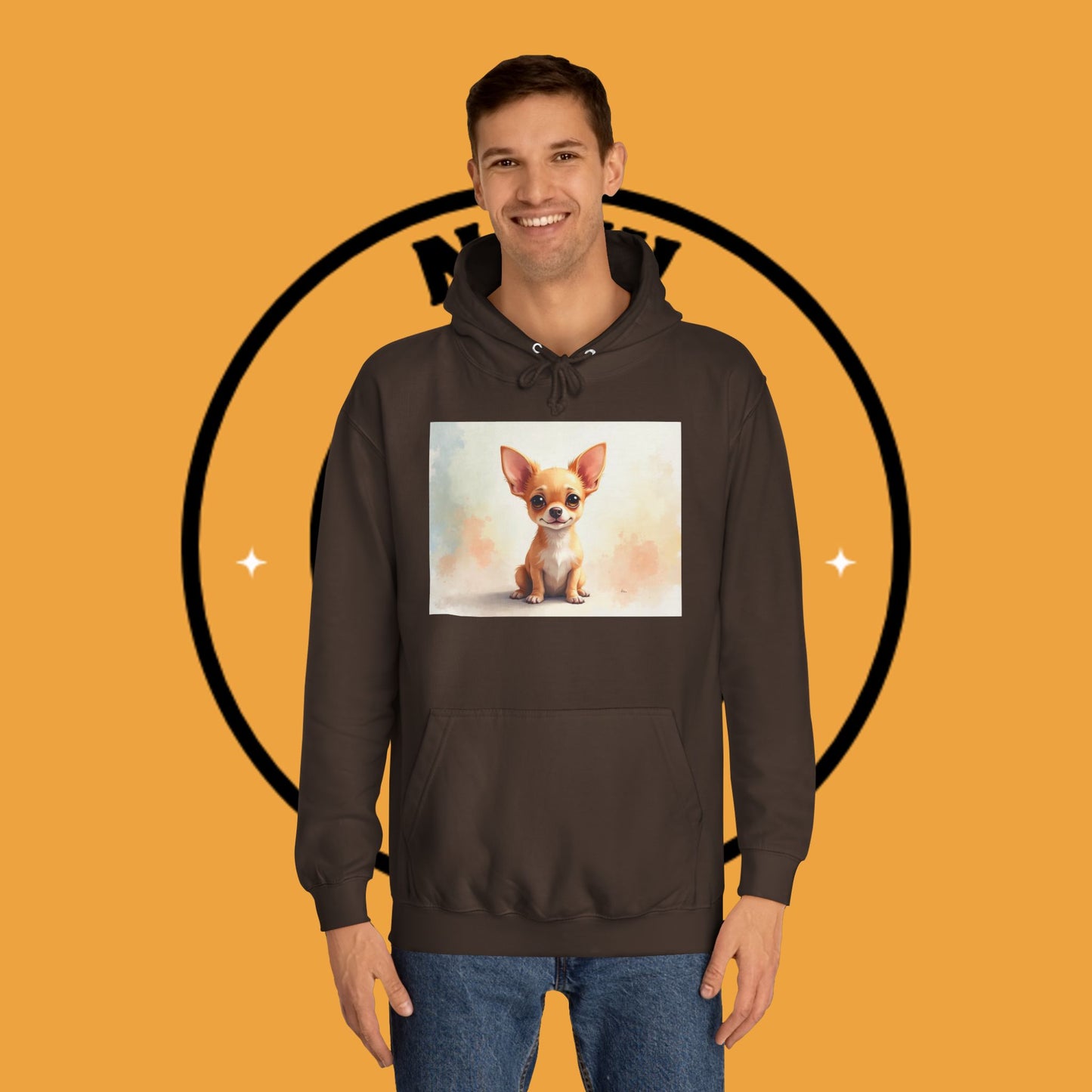 Watercolor Chihuahua Puppy Hoodie - Artistic Dog Portrait Sweatshirt