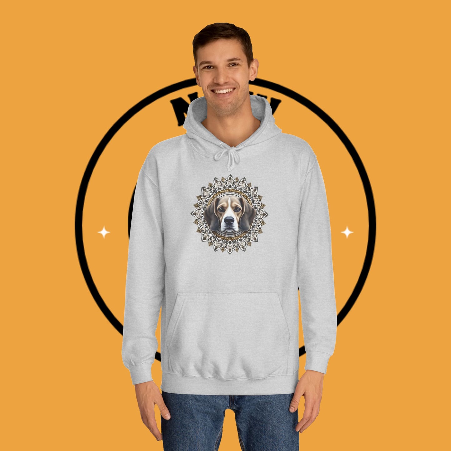 🕉️ Sacred Beagle Mandala Hoodie - Where Spirituality Meets Canine Love! ✨Royal Beagle Mandala Hoodie 🐾✨- Unisex Hoodie