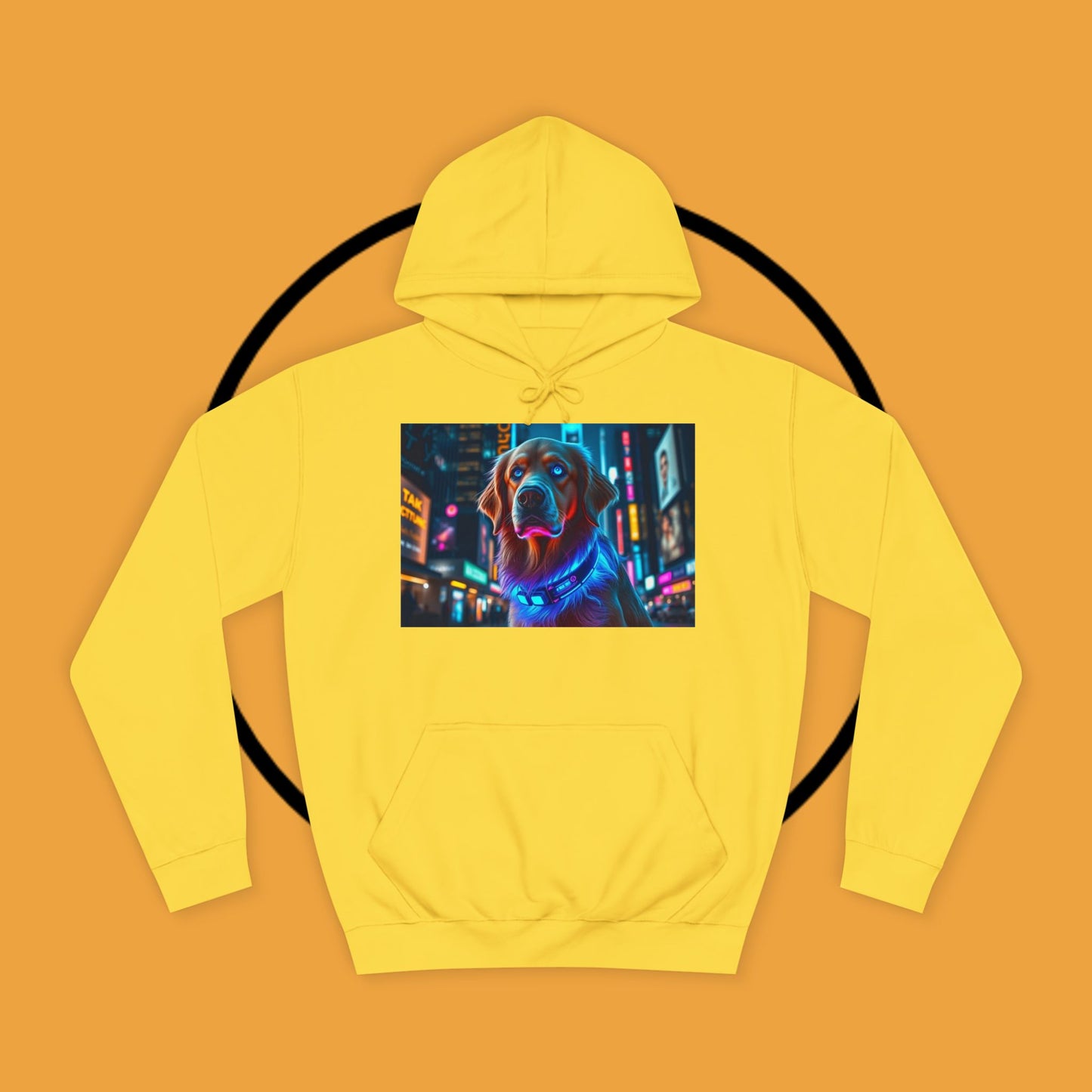 Neon City Lights – Futuristic Urban Dog Hoodie - Unisex Hoodies