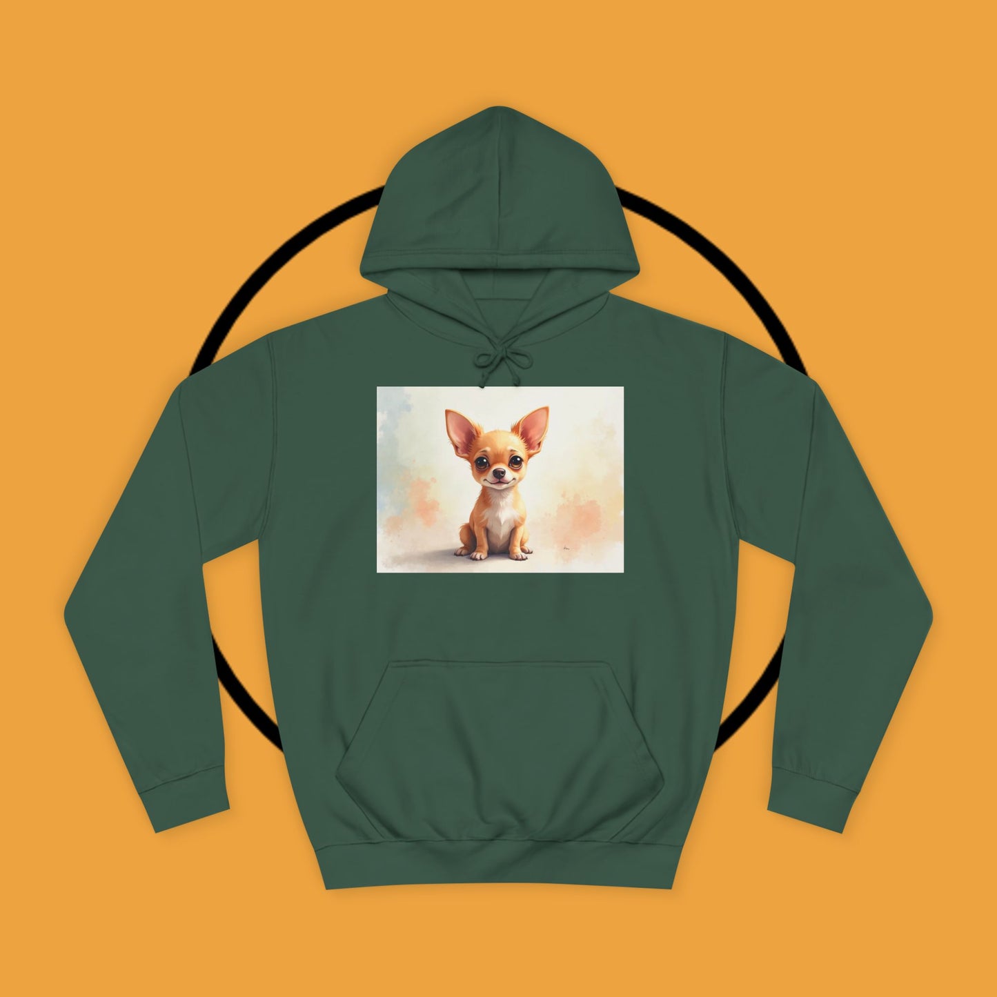 Watercolor Chihuahua Puppy Hoodie - Artistic Dog Portrait Sweatshirt