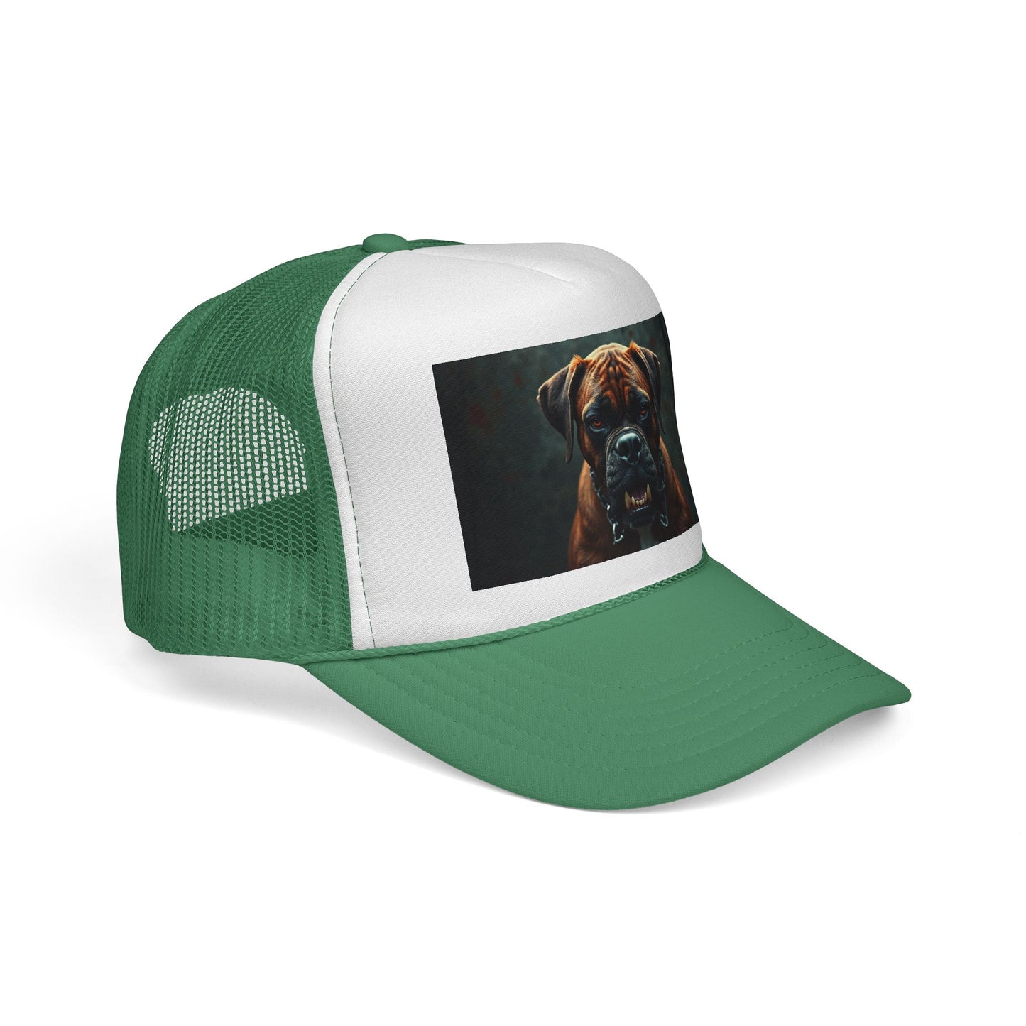 "Alpha Boxer Dog Trucker Cap - Fierce Guardian Design | Realistic Portrait Snapback Hat | Protective Breed Baseball Cap"