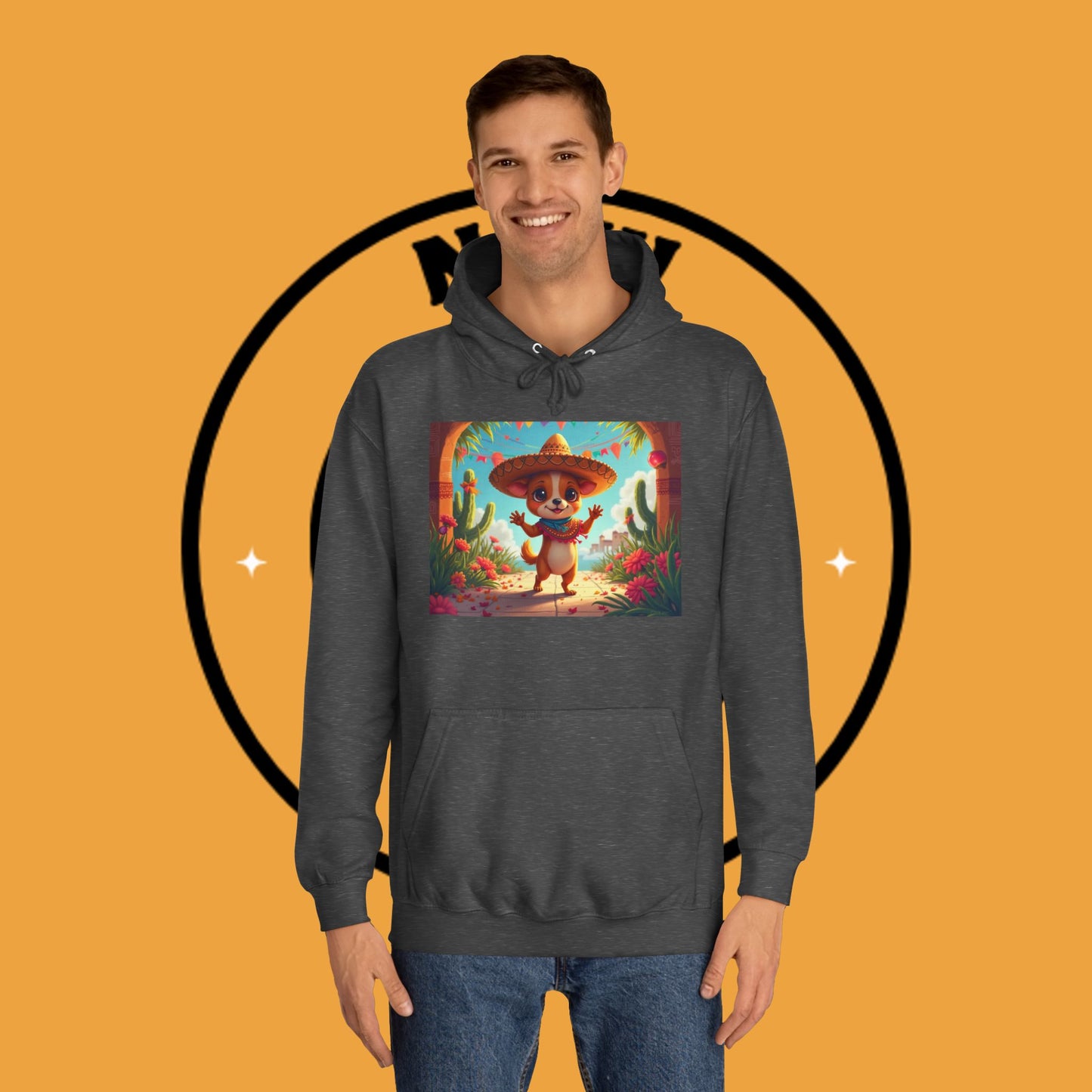 "Mexican Sombrero Chihuahua Hoodie | Fiesta Dog Celebration Wear | Authentic México Desert Art | Cinco de Mayo Gift"