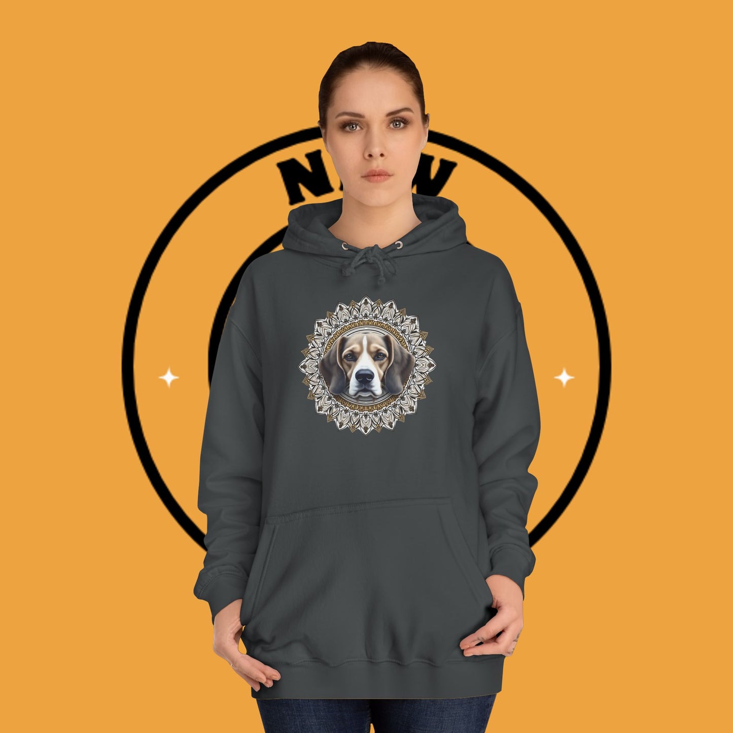 🕉️ Sacred Beagle Mandala Hoodie - Where Spirituality Meets Canine Love! ✨Royal Beagle Mandala Hoodie 🐾✨- Unisex Hoodie