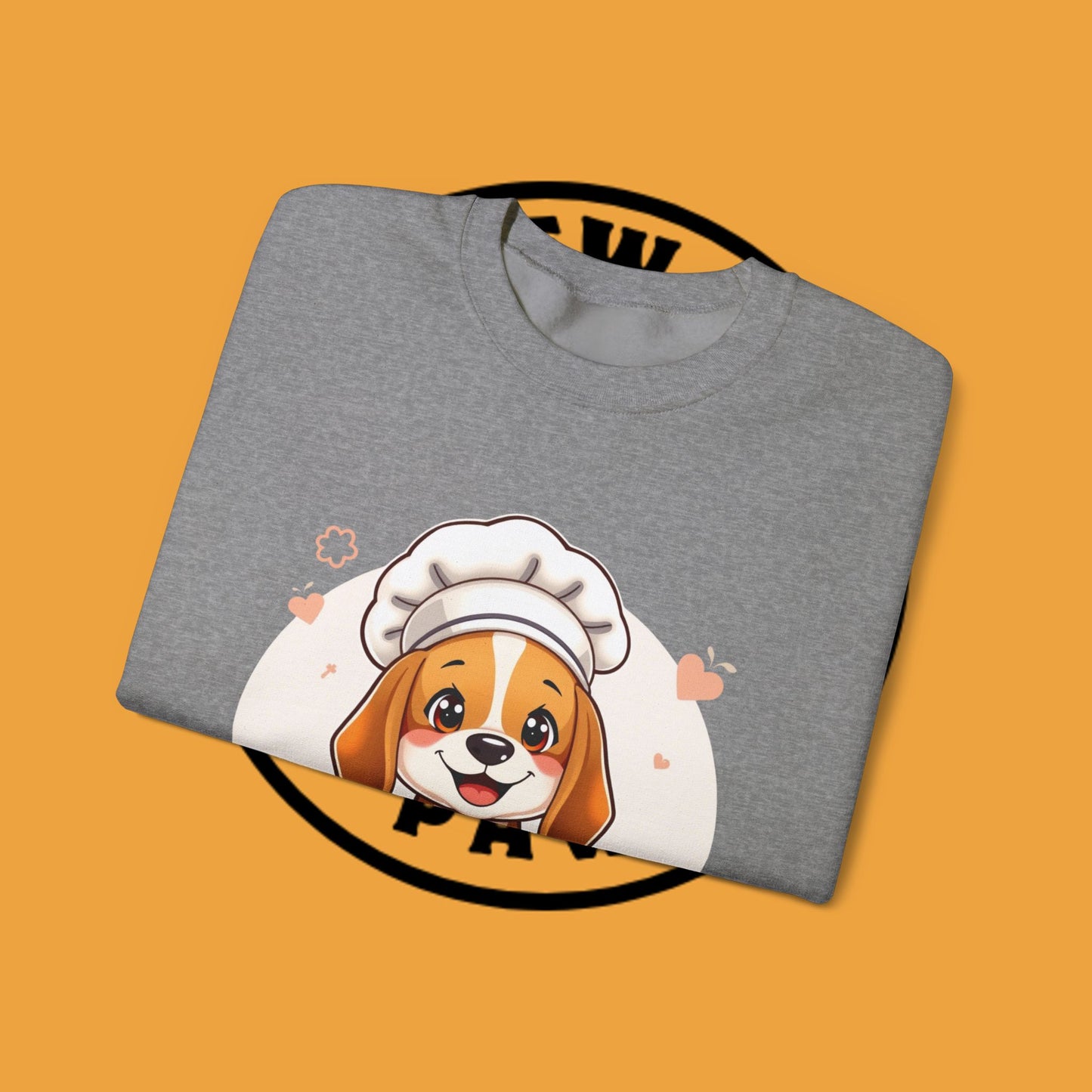 Chef Dog Crewneck Sweatshirt - Kawaii Beagle Design with Chef Hat
