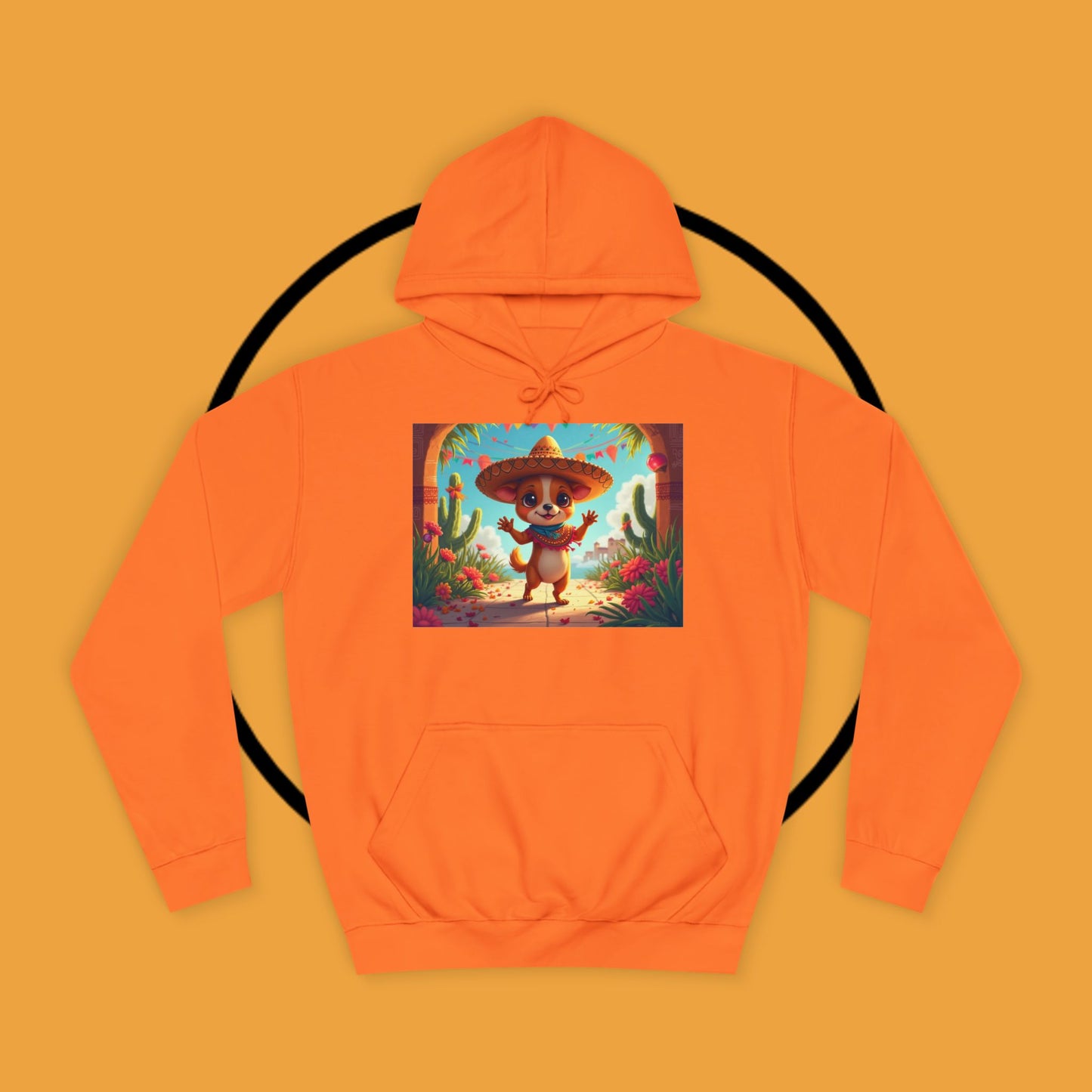 "Mexican Sombrero Chihuahua Hoodie | Fiesta Dog Celebration Wear | Authentic México Desert Art | Cinco de Mayo Gift"