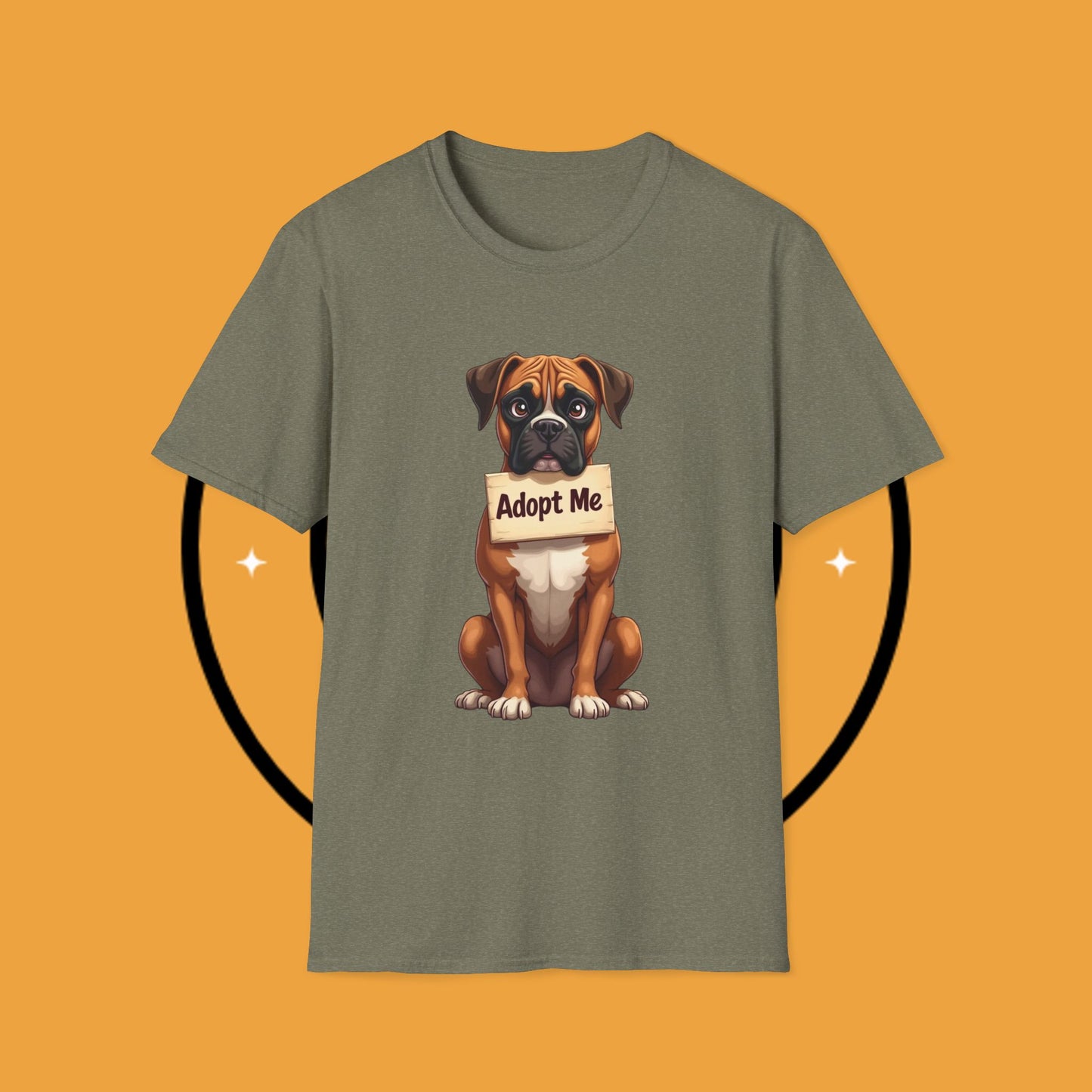 Adopt Me Boxer Dog T-Shirt - Cute Animal Rescue Awareness Tee for Dog Lovers
