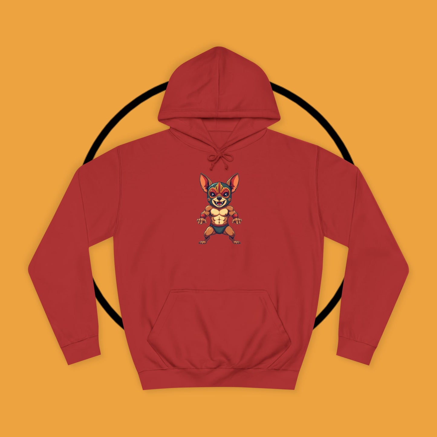 "Luchador Chihuahua Wrestling Hoodie | Mexican Lucha Libre Dog Mask | Wrestler Pet Art | Funny Fighting Dog Gift"