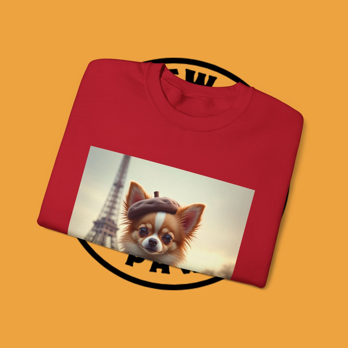 Parisian Chihuahua Beret Sweatshirt | French Dog Eiffel Tower Design | Travel Lover Gift