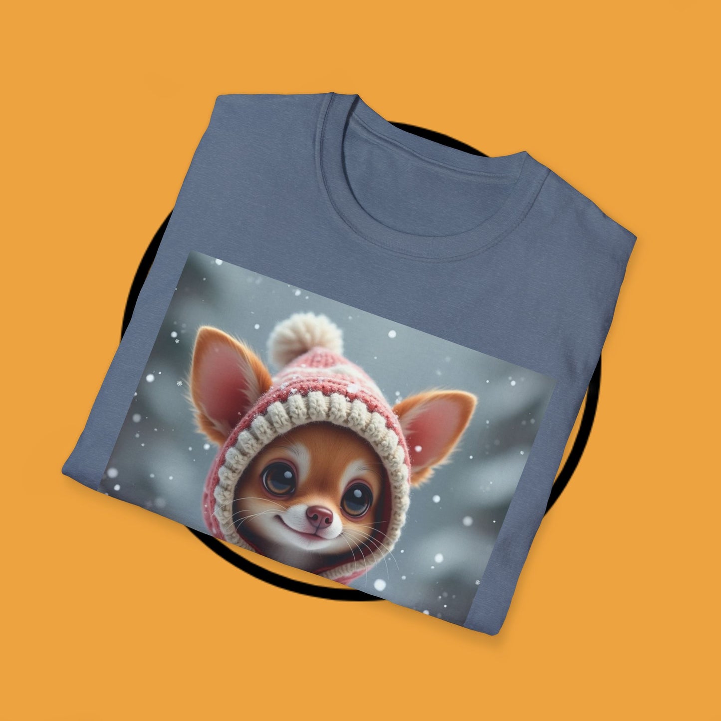 Winter Chihuahua Snow T-Shirt - Cozy Holiday Dog Art - Christmas Pet Hoodie Tee - Cute Winter Animal Shirt