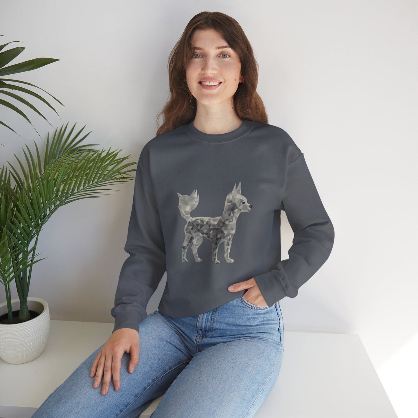 Geometric Chihuahua Sweatshirt | Low Poly Dog Art Crewneck | Modern Pet Lover Gift